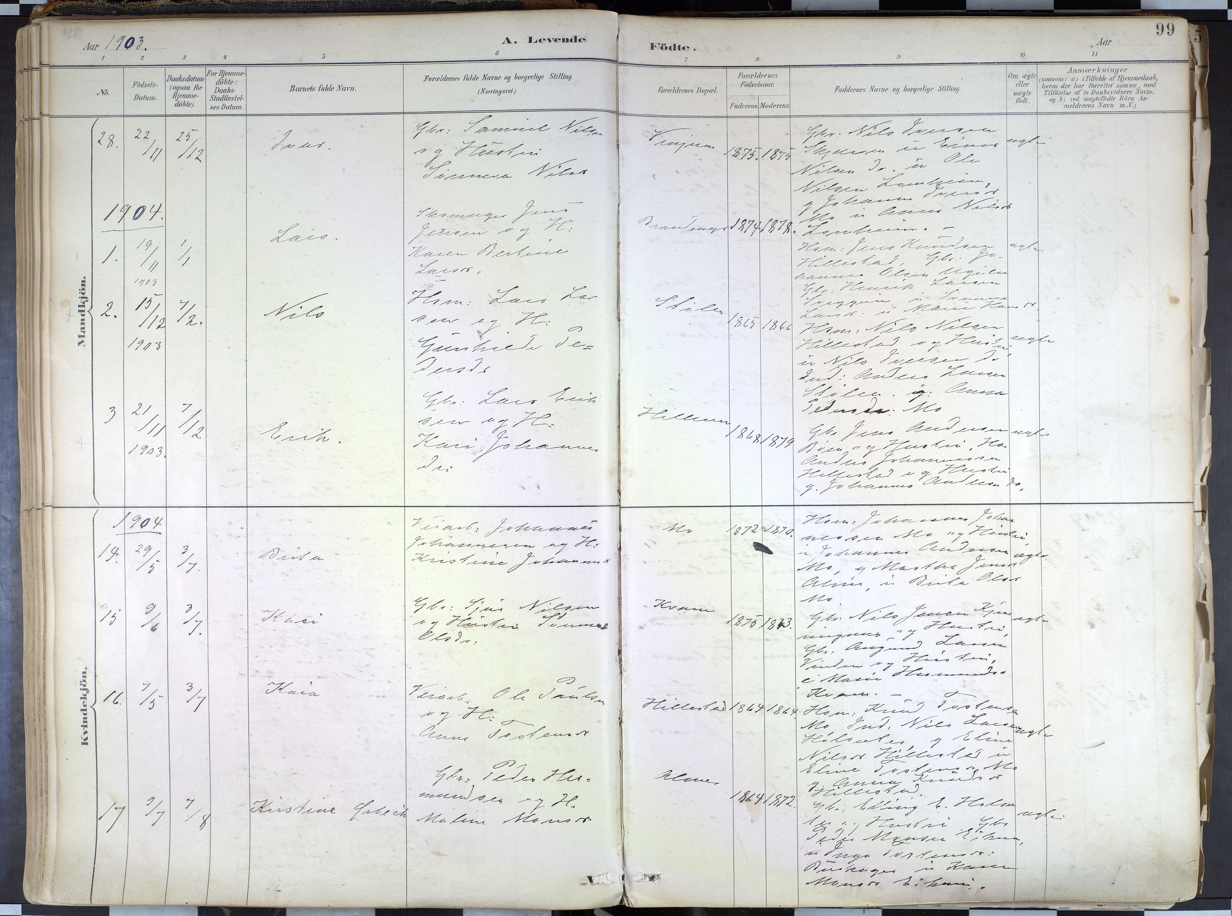 Hafslo sokneprestembete, AV/SAB-A-80301/H/Haa/Haab/L0001: Parish register (official) no. B 1, 1886-1945, p. 99