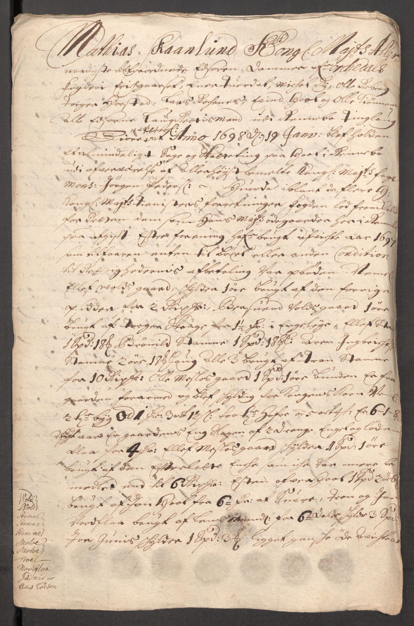 Rentekammeret inntil 1814, Reviderte regnskaper, Fogderegnskap, RA/EA-4092/R60/L3947: Fogderegnskap Orkdal og Gauldal, 1697, p. 214