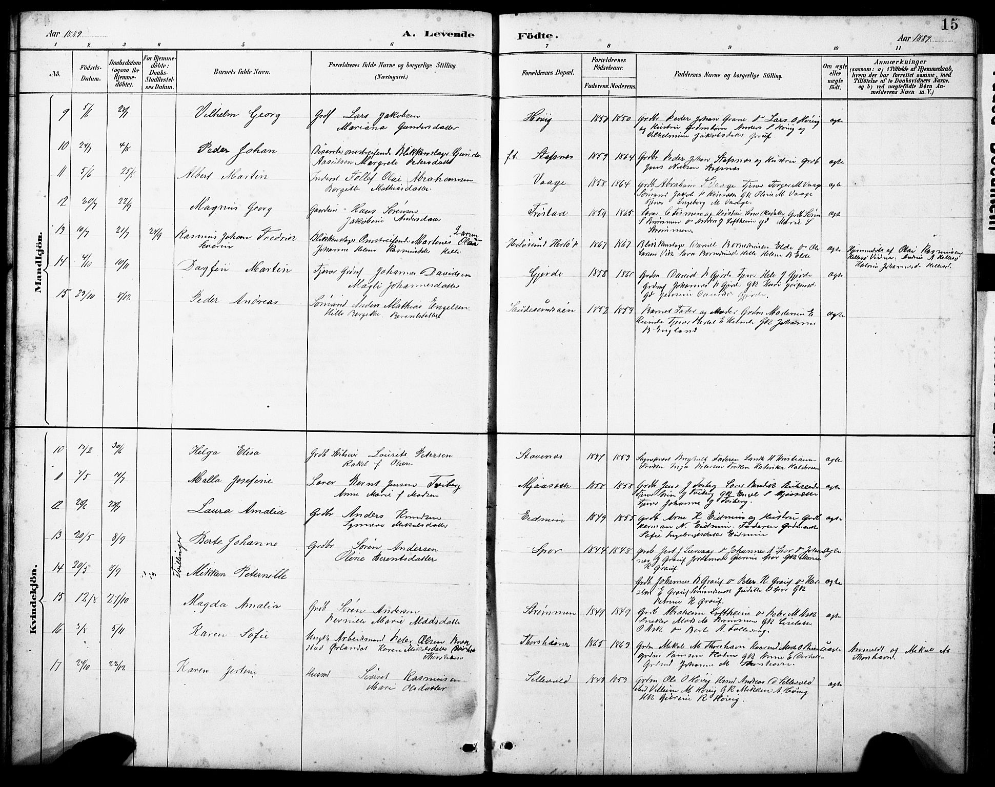 Askvoll sokneprestembete, AV/SAB-A-79501/H/Hab/Haba/L0003: Parish register (copy) no. A 3, 1886-1928, p. 15