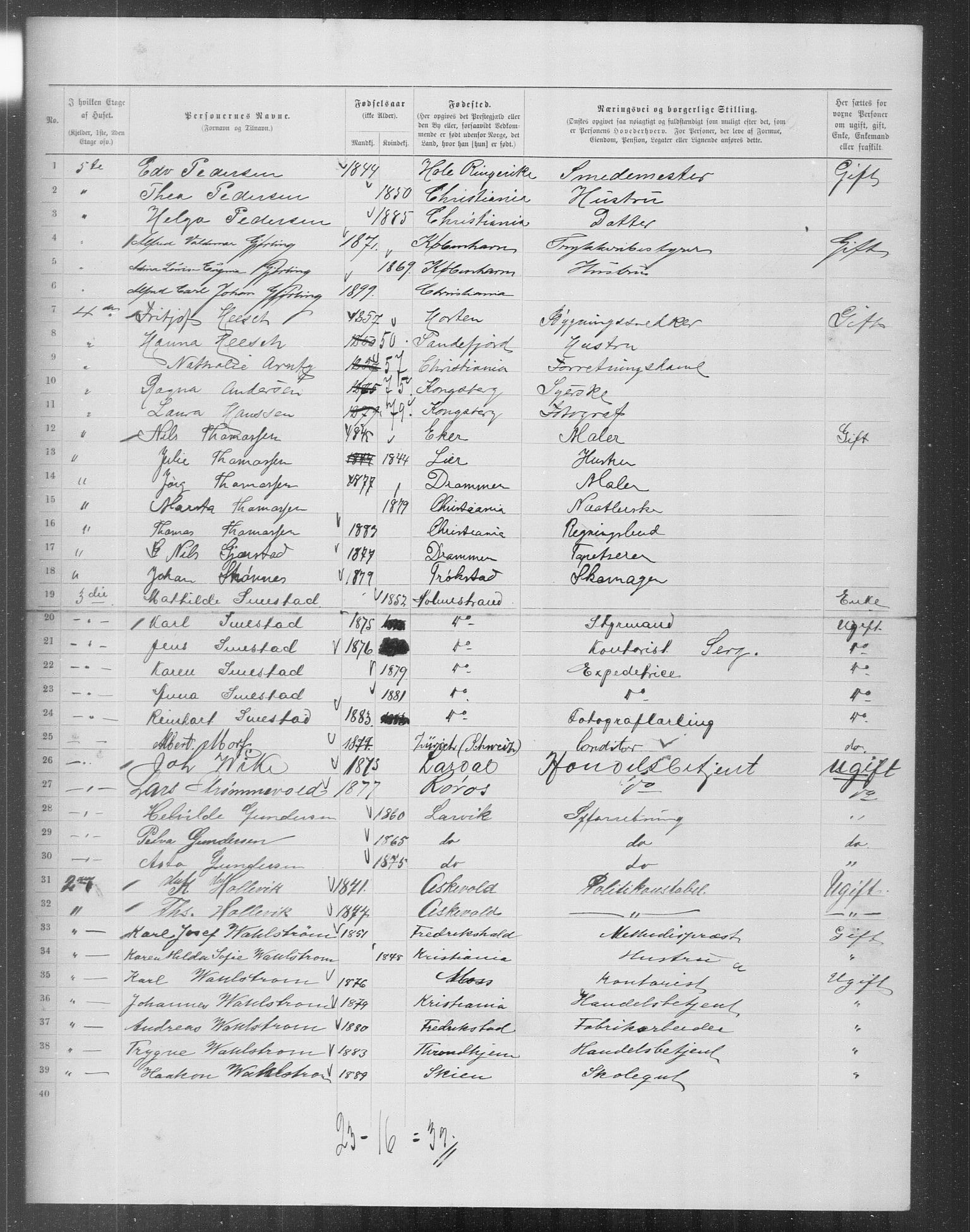 OBA, Municipal Census 1899 for Kristiania, 1899, p. 11900