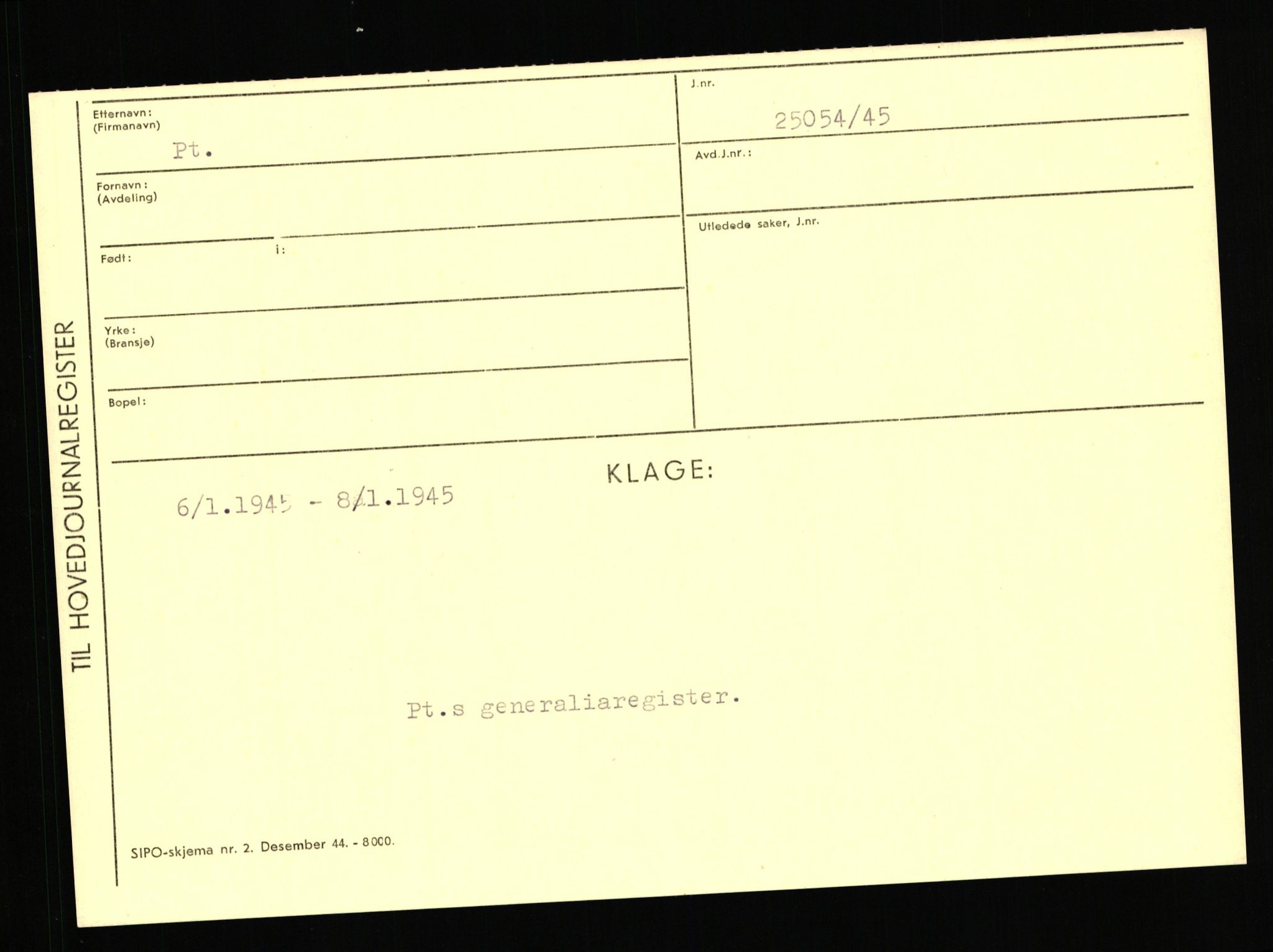 Statspolitiet - Hovedkontoret / Osloavdelingen, AV/RA-S-1329/C/Ca/L0012: Oanæs - Quistgaard	, 1943-1945, p. 4920