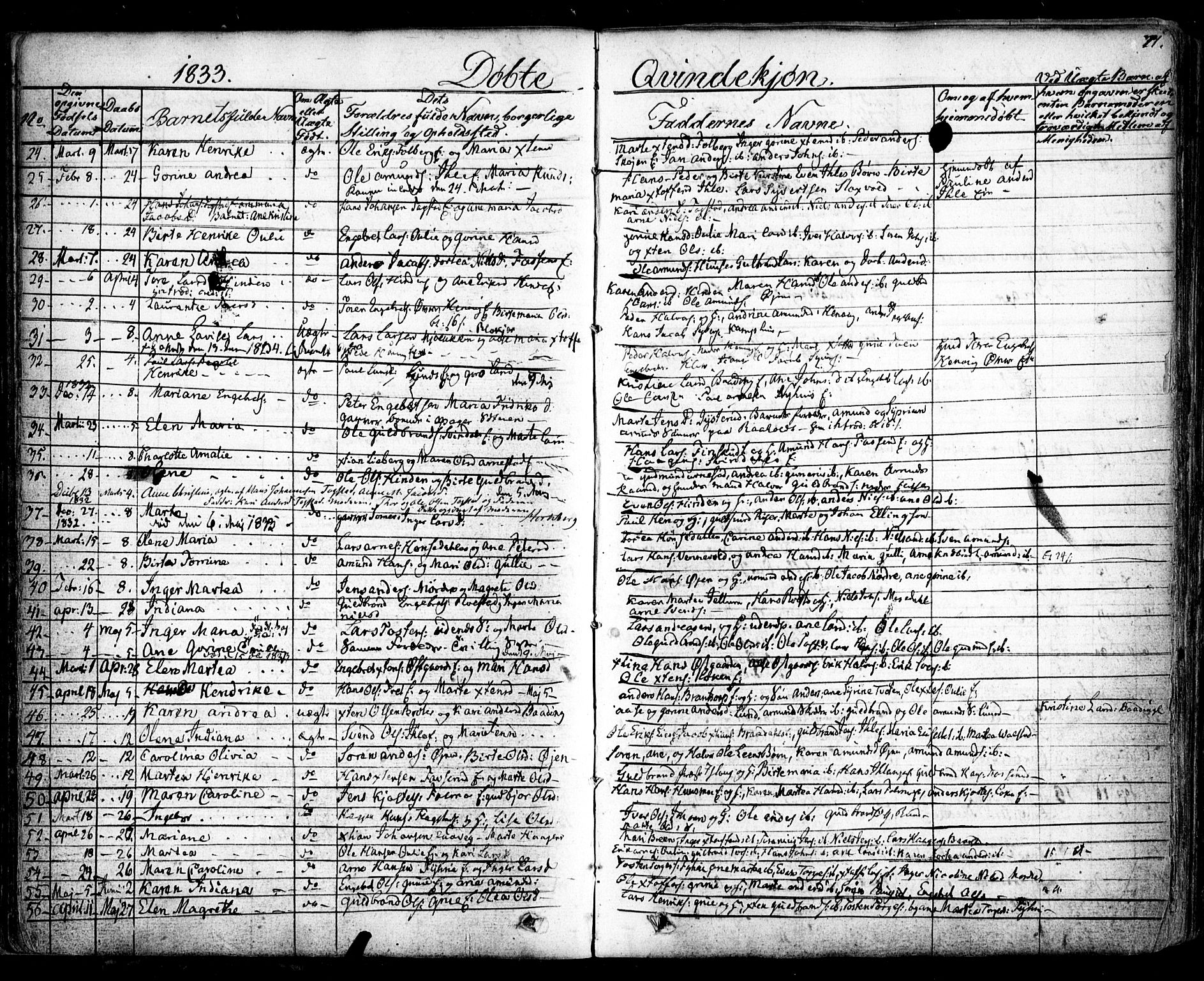 Nes prestekontor Kirkebøker, SAO/A-10410/F/Fa/L0006: Parish register (official) no. I 6, 1833-1845, p. 71