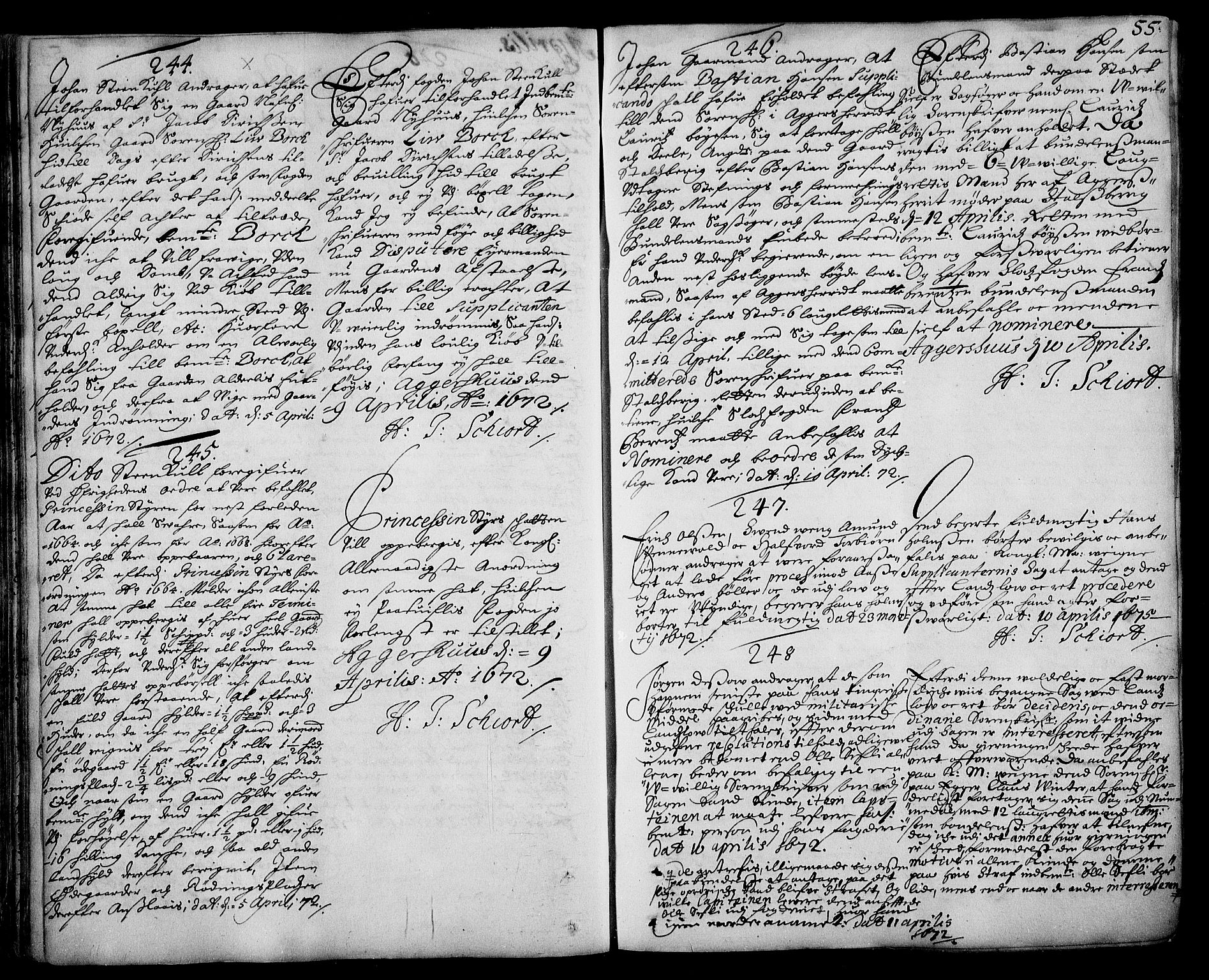 Stattholderembetet 1572-1771, AV/RA-EA-2870/Ad/L0003: Supplikasjons- og resolusjonsprotokoll, 1671-1682, p. 54b-55a