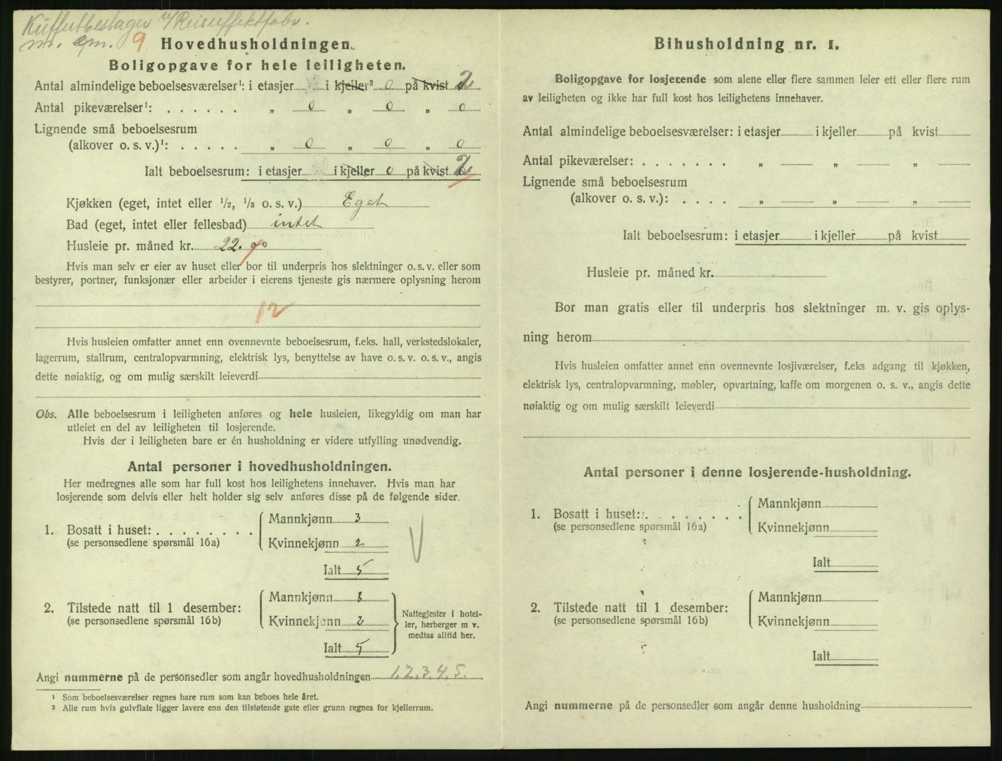 SAH, 1920 census for Lillehammer, 1920, p. 1935