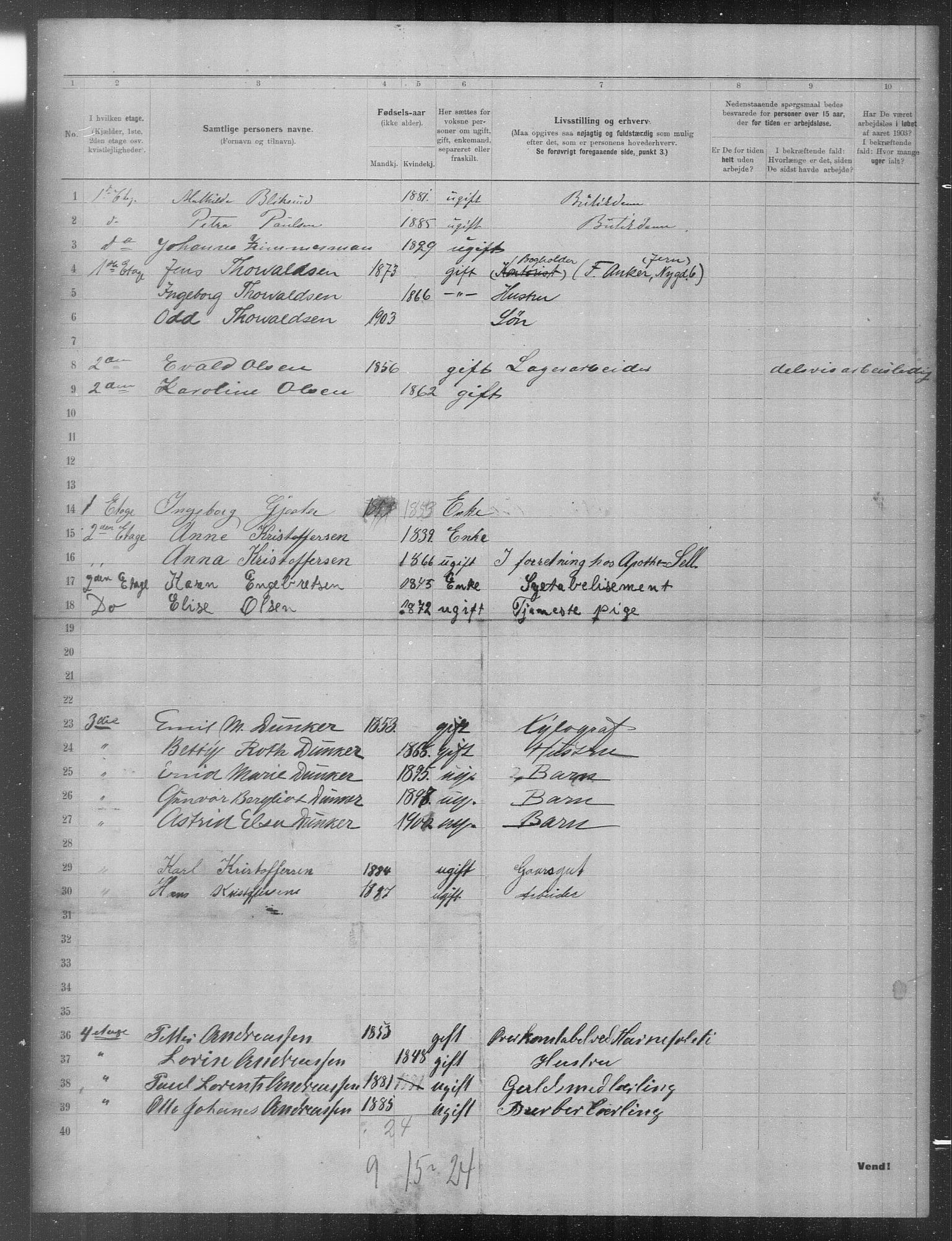 OBA, Municipal Census 1903 for Kristiania, 1903, p. 21833