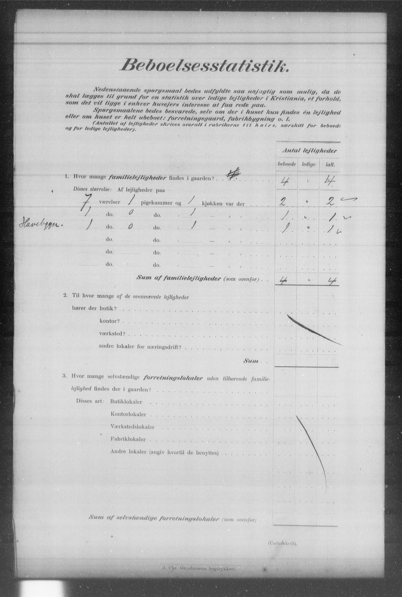 OBA, Municipal Census 1903 for Kristiania, 1903, p. 4961