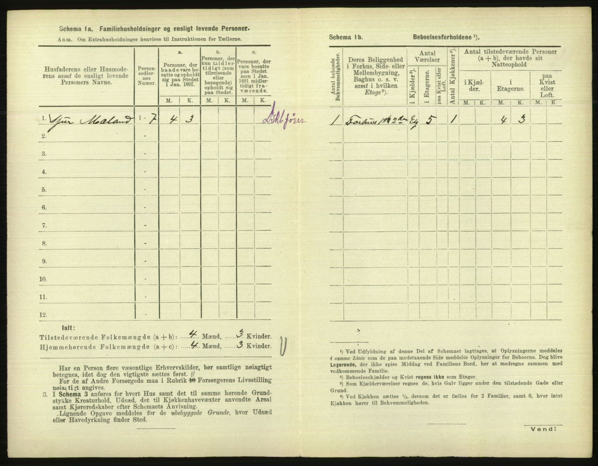 RA, 1891 census for 1001 Kristiansand, 1891, p. 309