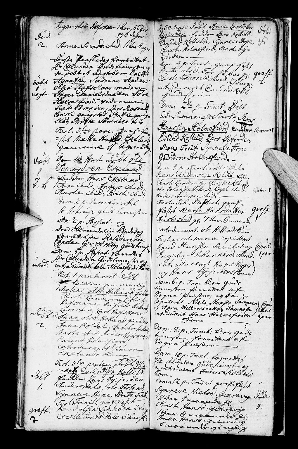 Os sokneprestembete, SAB/A-99929: Parish register (official) no. A 7, 1723-1760, p. 55