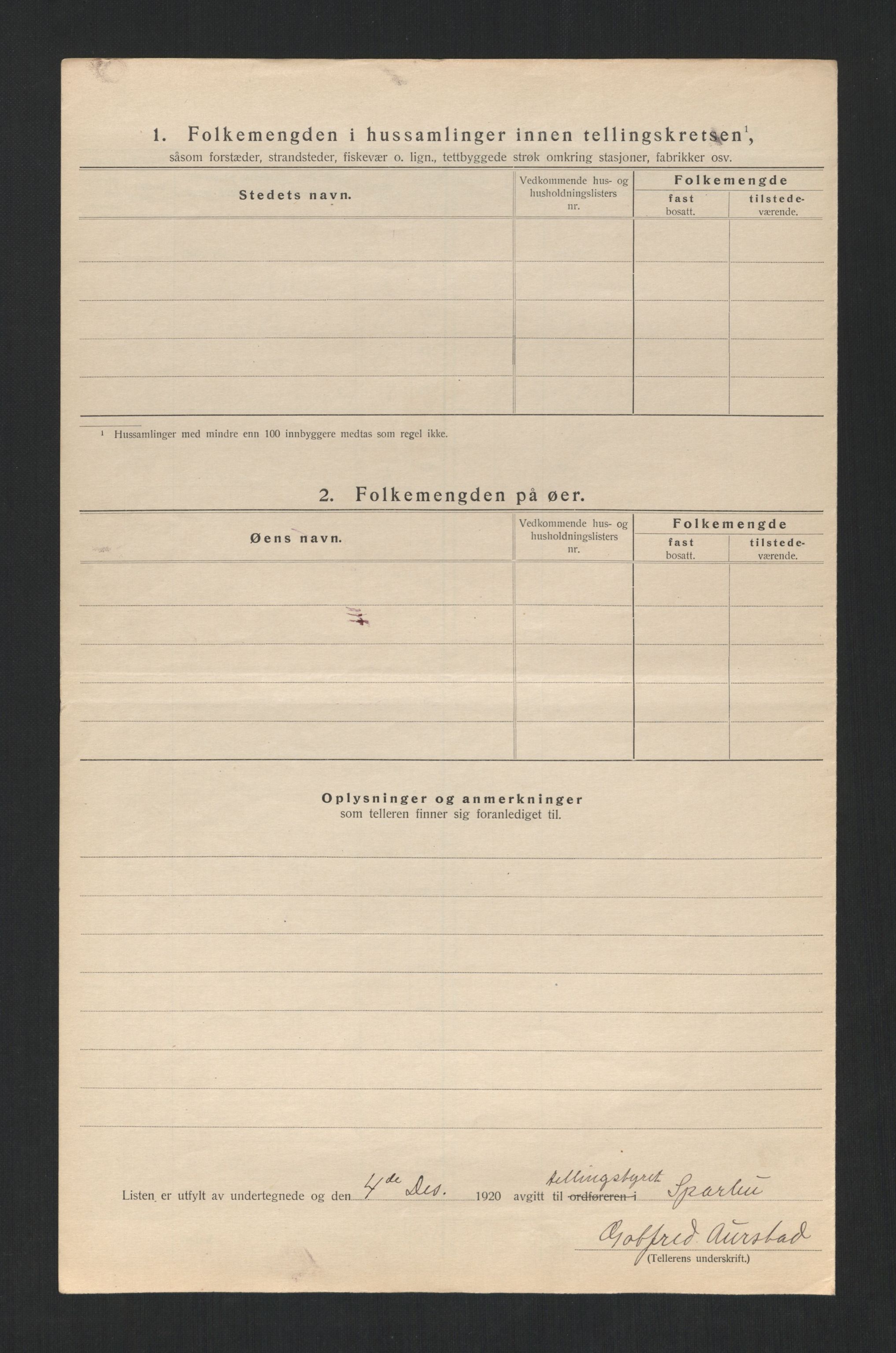 SAT, 1920 census for Sparbu, 1920, p. 23