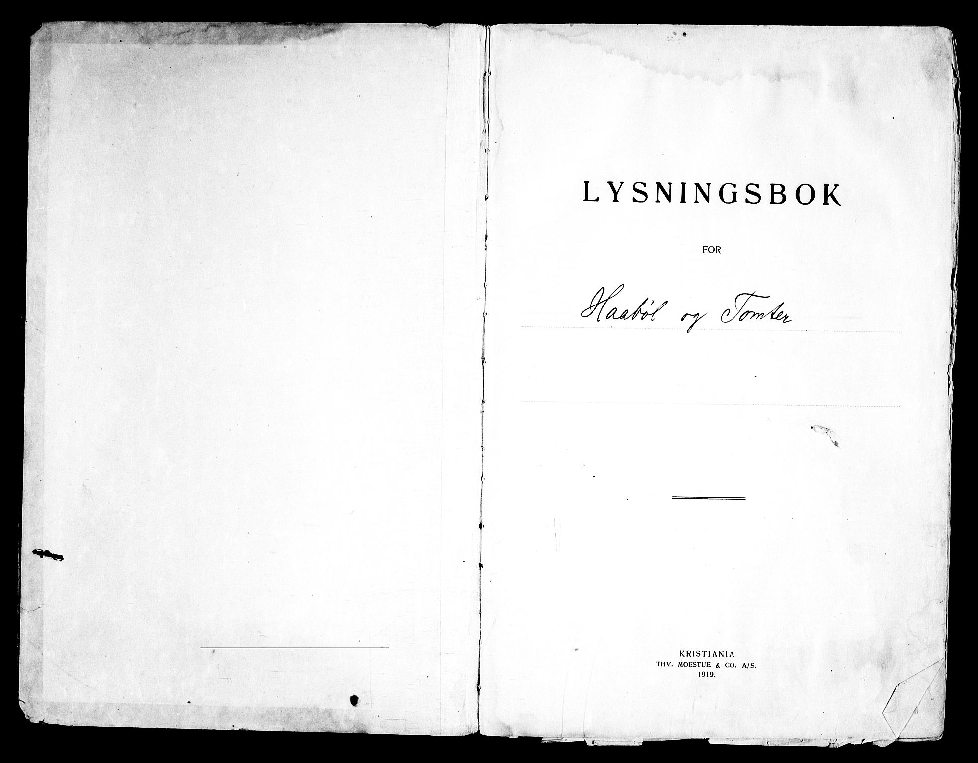 Hobøl prestekontor Kirkebøker, SAO/A-2002/H/Ha/L0001: Banns register no. I 1, 1919-1969