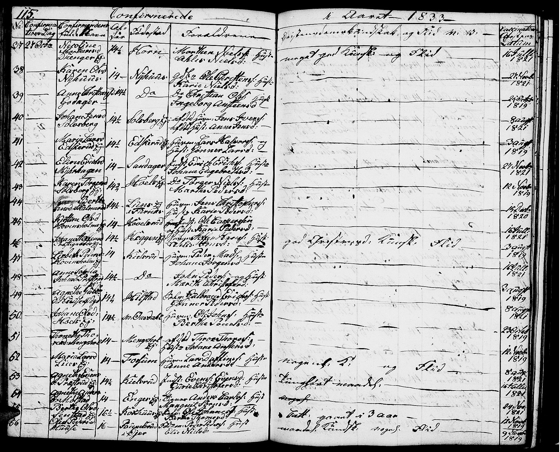 Nes prestekontor, Hedmark, AV/SAH-PREST-020/L/La/L0004: Parish register (copy) no. 4, 1832-1861, p. 115