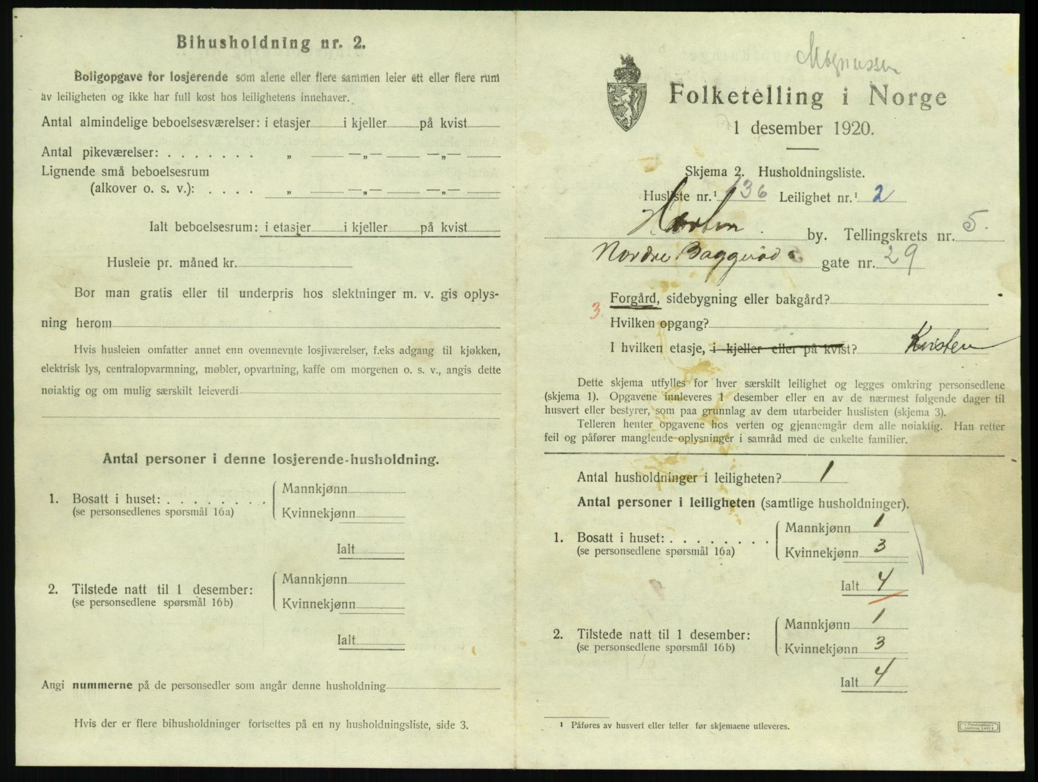 SAKO, 1920 census for Horten, 1920, p. 6131