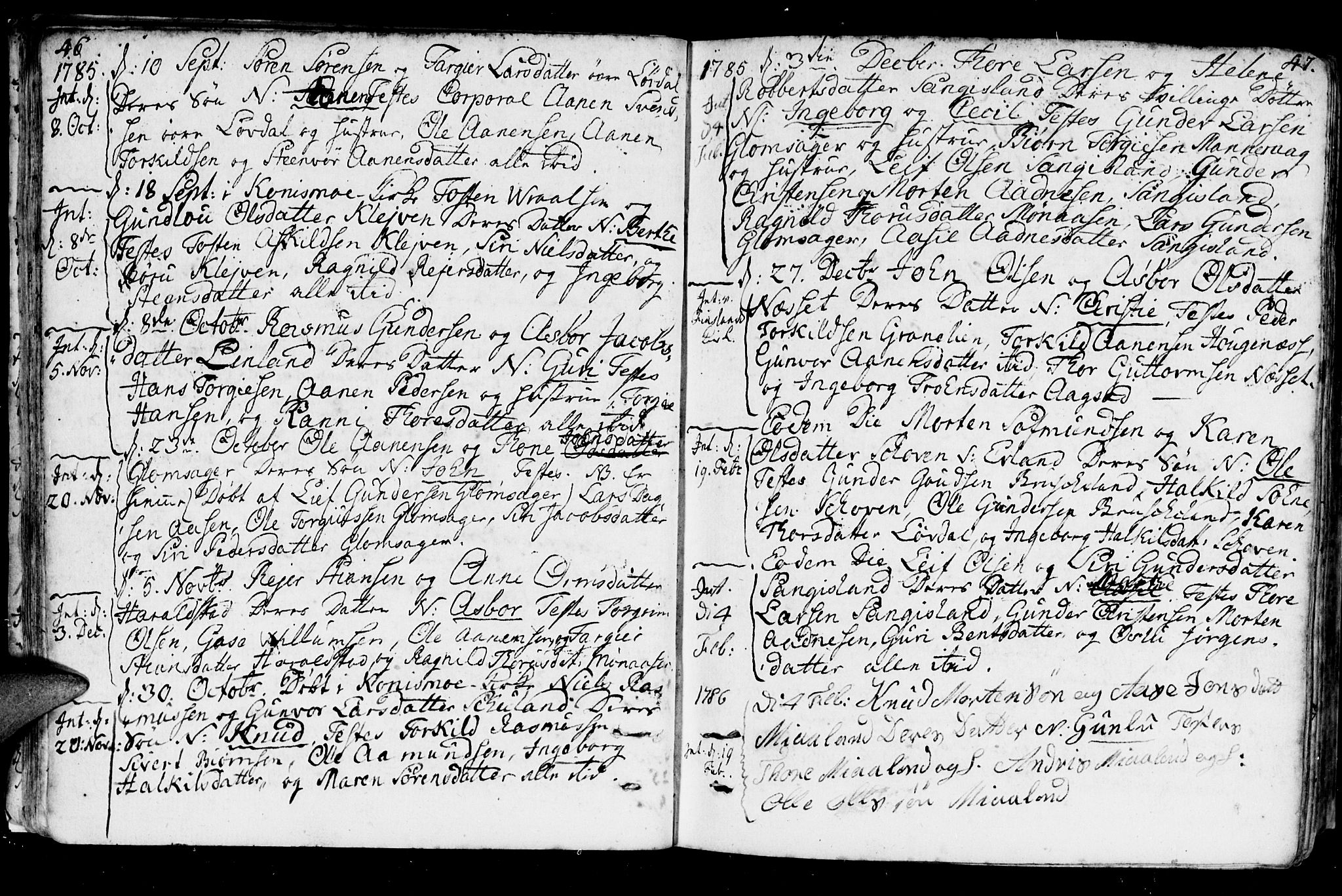 Holum sokneprestkontor, AV/SAK-1111-0022/F/Fa/Fab/L0004: Parish register (official) no. A 4, 1774-1847, p. 46-47