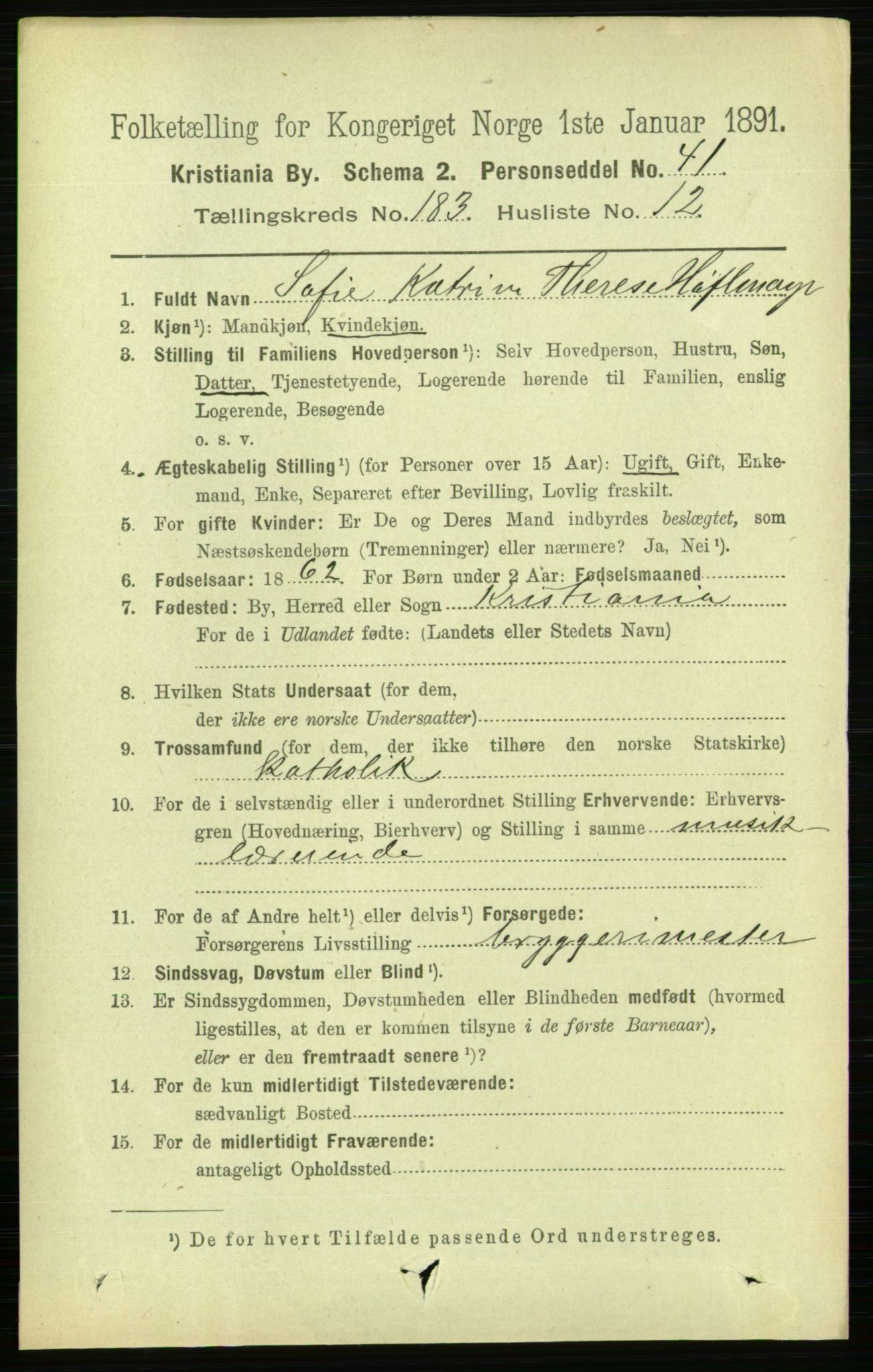 RA, 1891 census for 0301 Kristiania, 1891, p. 109824