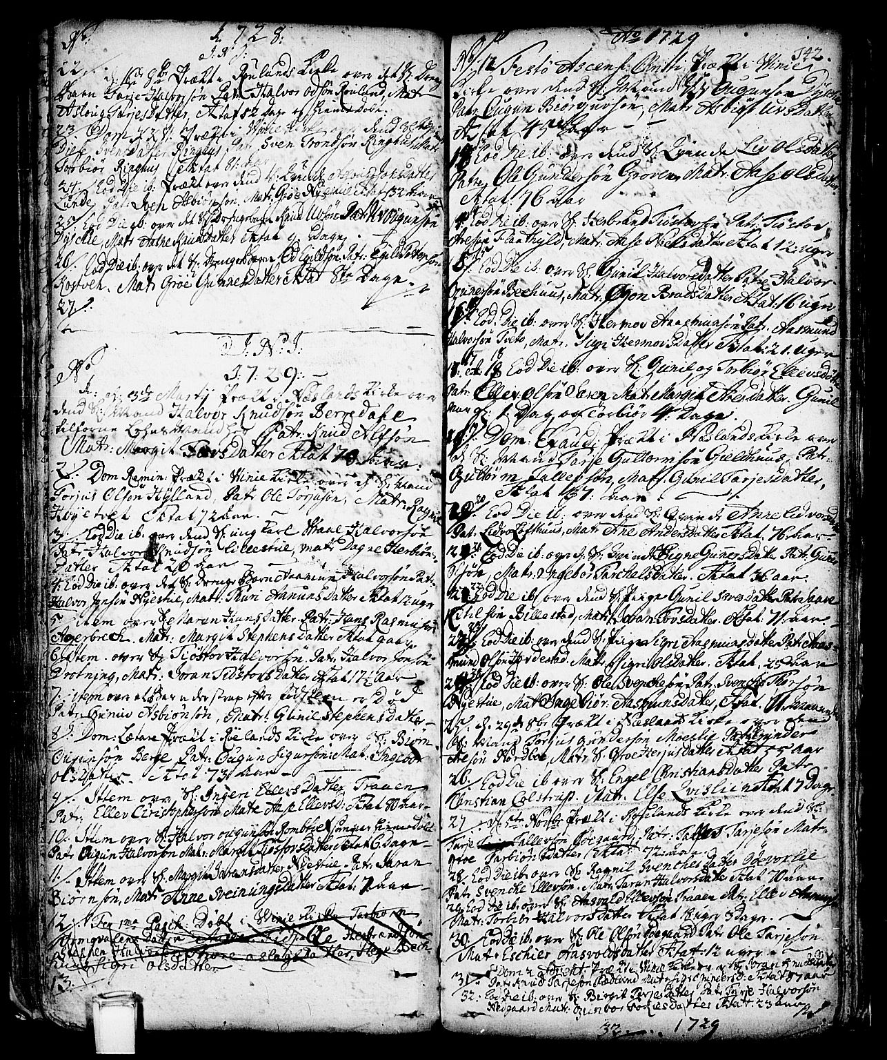 Vinje kirkebøker, SAKO/A-312/F/Fa/L0001: Parish register (official) no. I 1, 1717-1766, p. 142