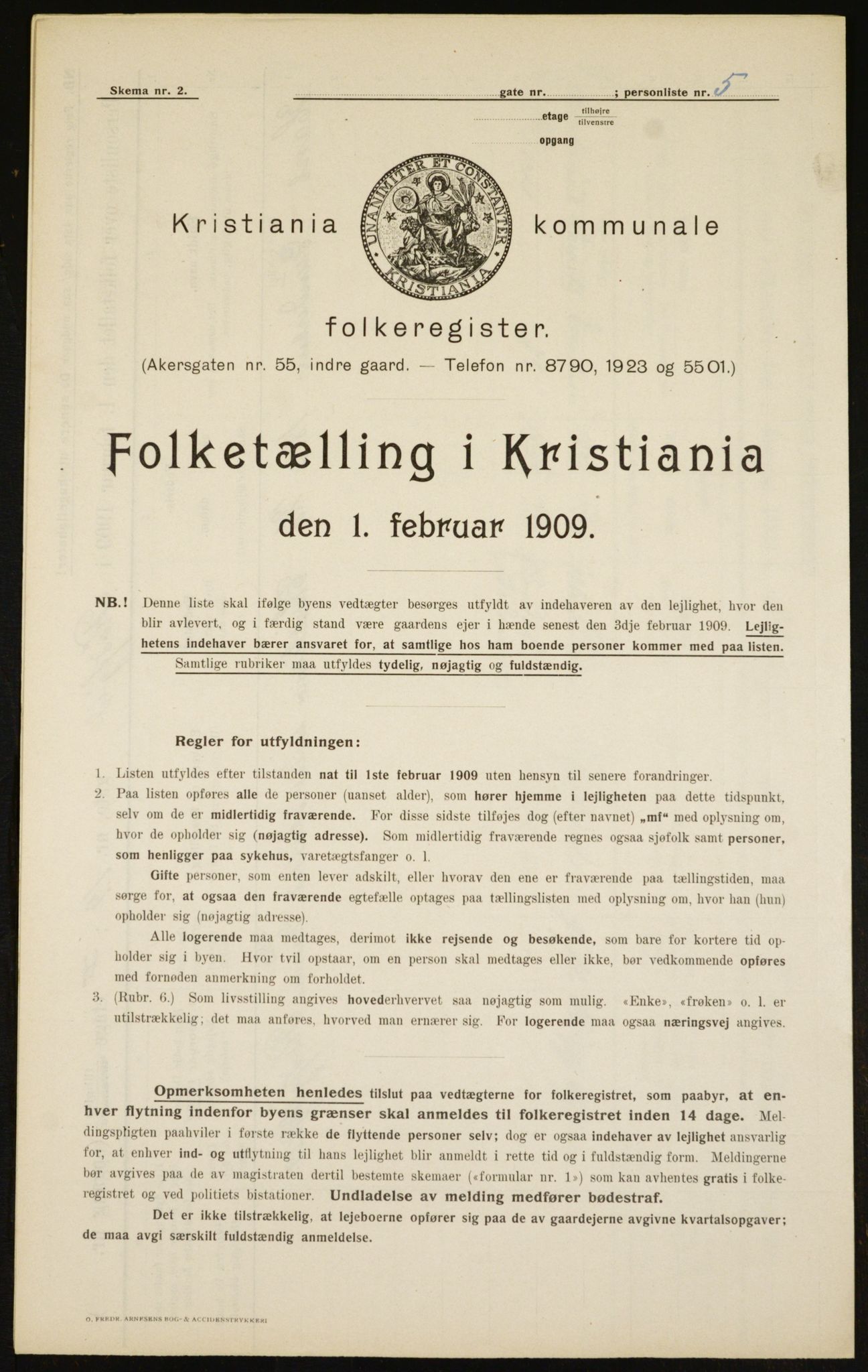 OBA, Municipal Census 1909 for Kristiania, 1909, p. 78056