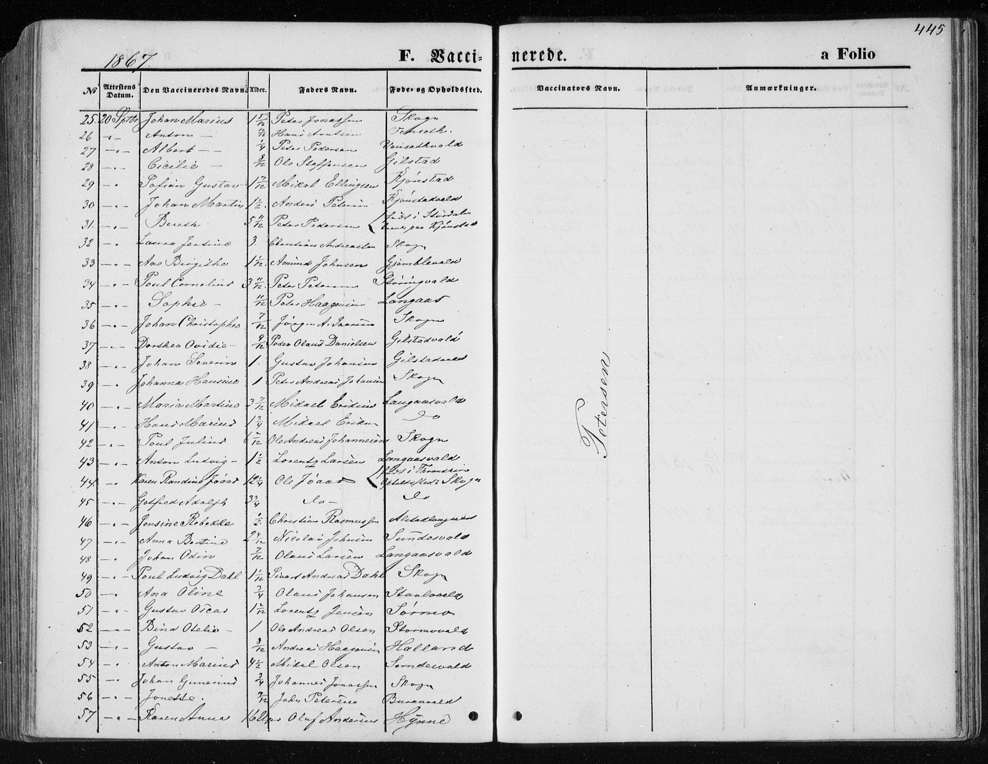 Ministerialprotokoller, klokkerbøker og fødselsregistre - Nord-Trøndelag, SAT/A-1458/717/L0157: Parish register (official) no. 717A08 /1, 1863-1877, p. 445
