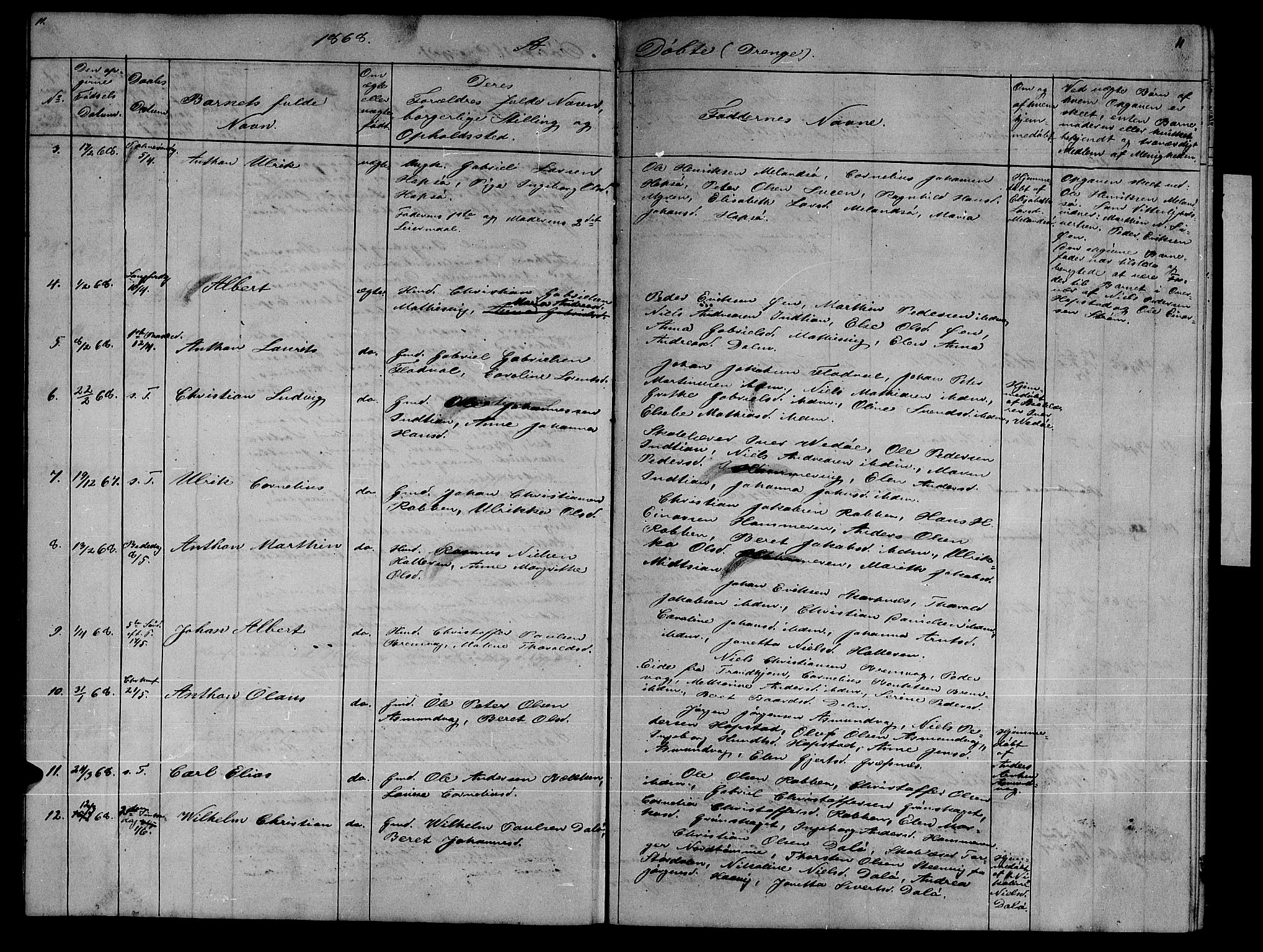 Ministerialprotokoller, klokkerbøker og fødselsregistre - Sør-Trøndelag, SAT/A-1456/634/L0539: Parish register (copy) no. 634C01, 1866-1873, p. 11