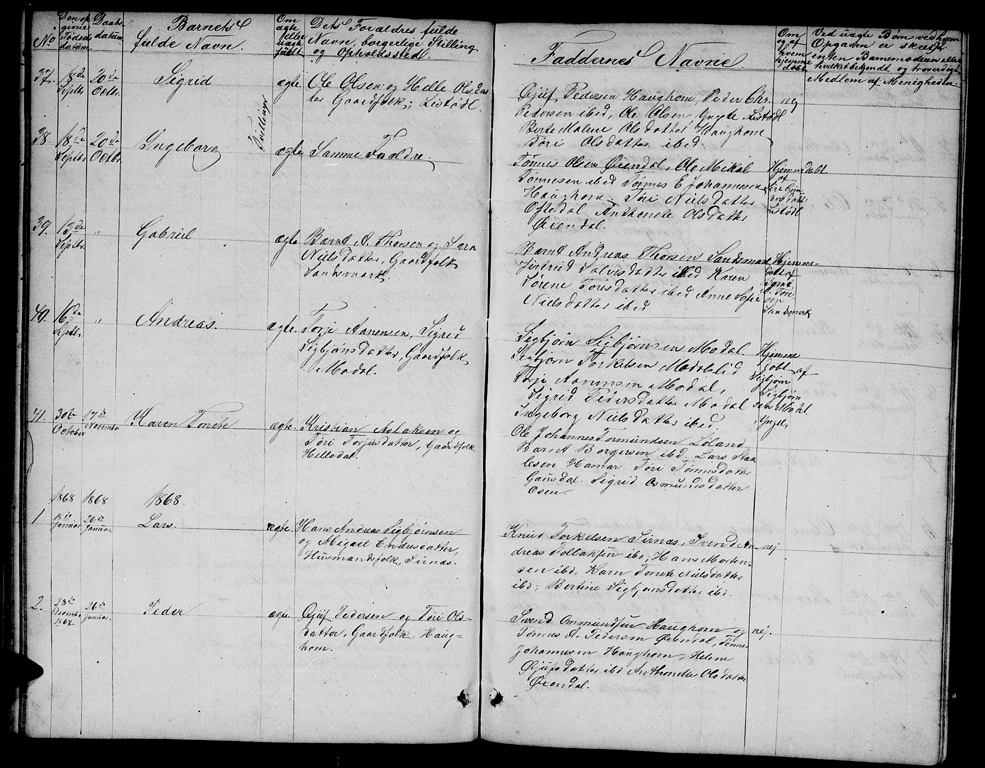Bakke sokneprestkontor, SAK/1111-0002/F/Fb/Fba/L0001: Parish register (copy) no. B 1, 1849-1879, p. 92