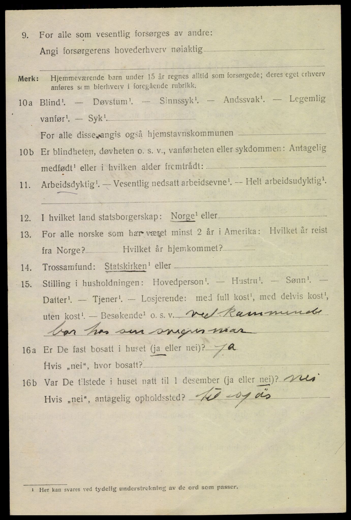 SAK, 1920 census for Kristiansand, 1920, p. 36988