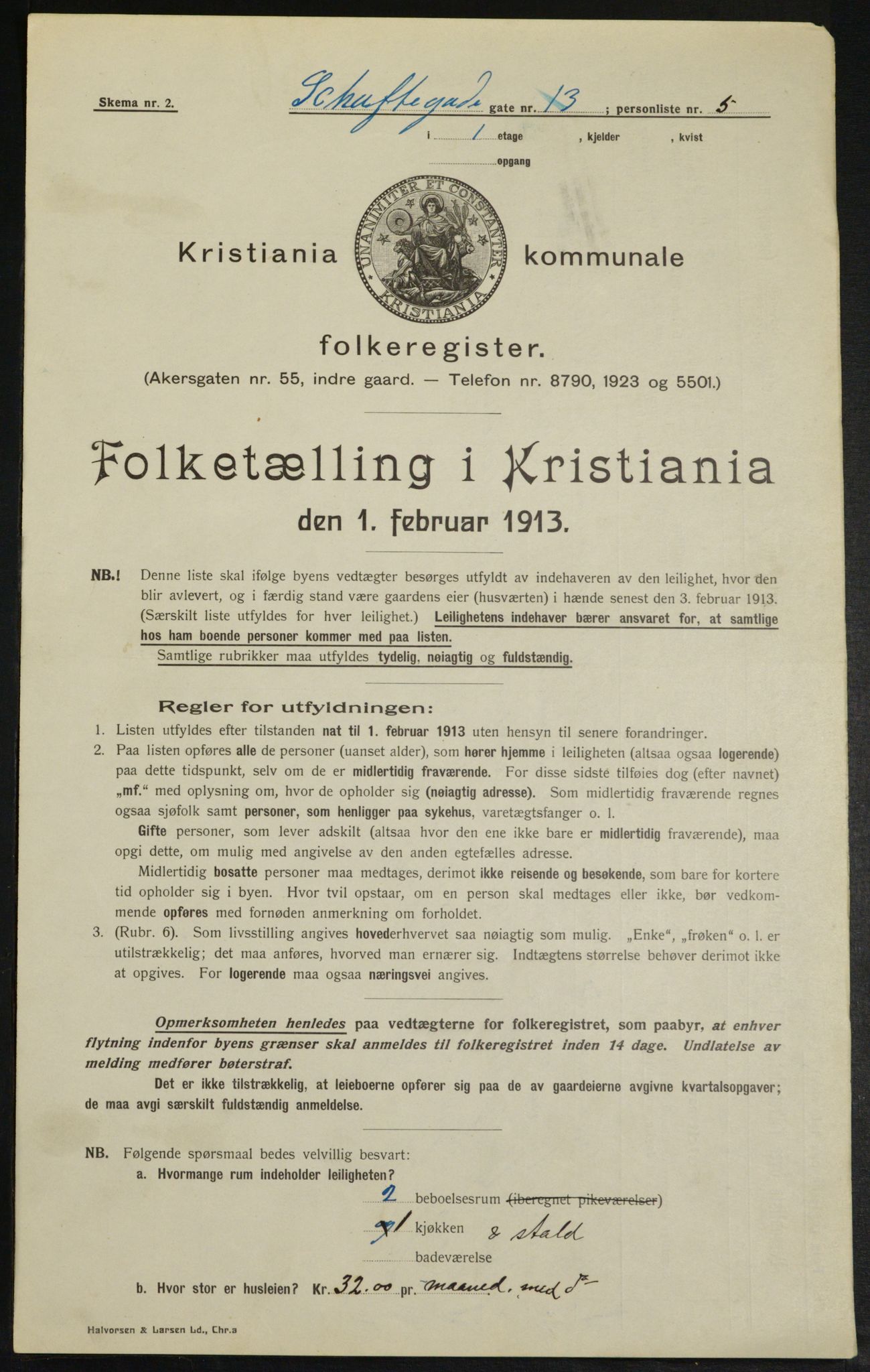 OBA, Municipal Census 1913 for Kristiania, 1913, p. 89430