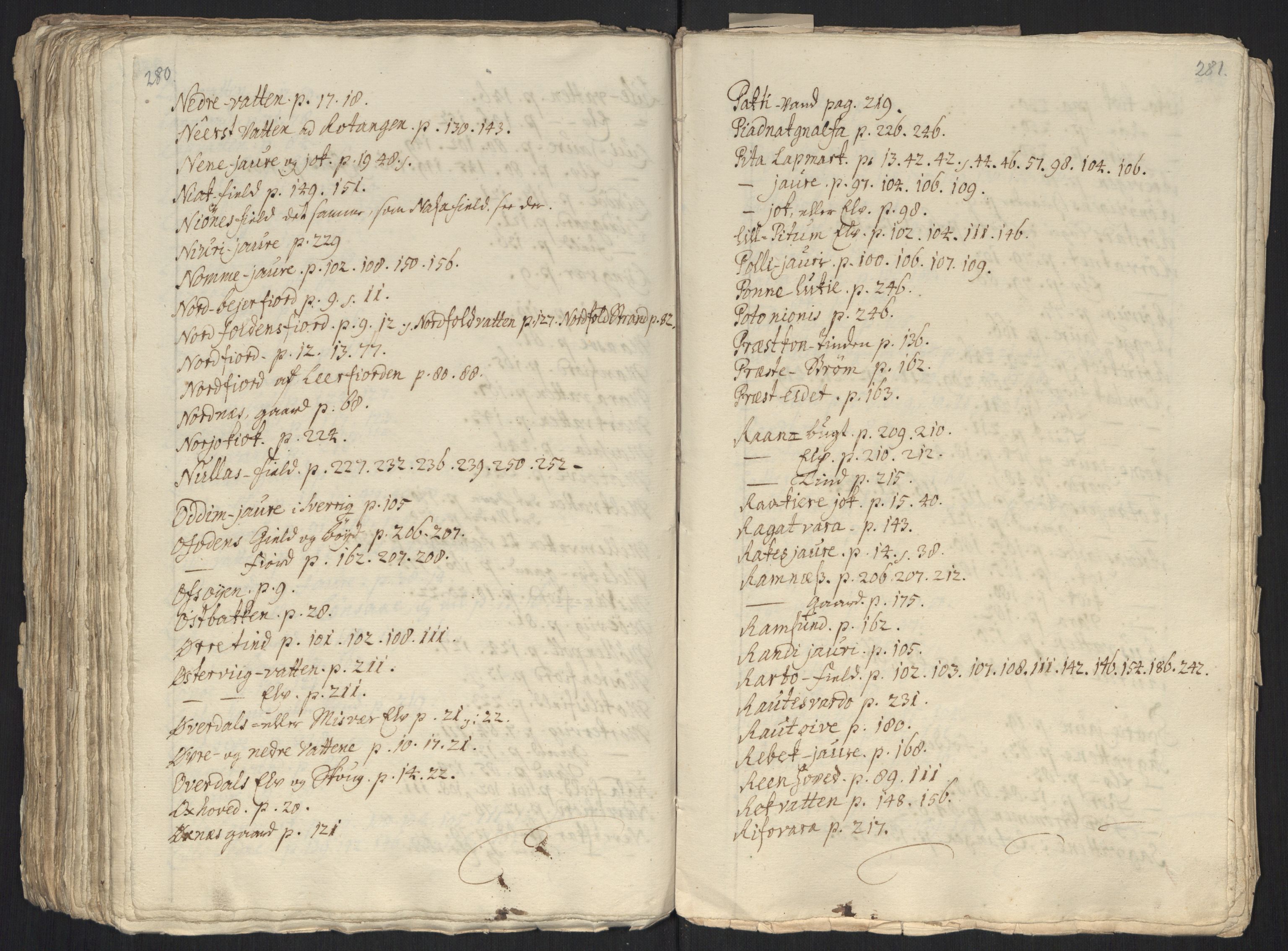 Danske Kanselli, Grensearkivet, AV/RA-EA-4062/F/L0011a/0001: Volum XXIII-XXVIa / Vol. XXIII: Major Schnitlers grenseeksaminasjonsprotokoll, 3. bind, 1743, p. 280-281