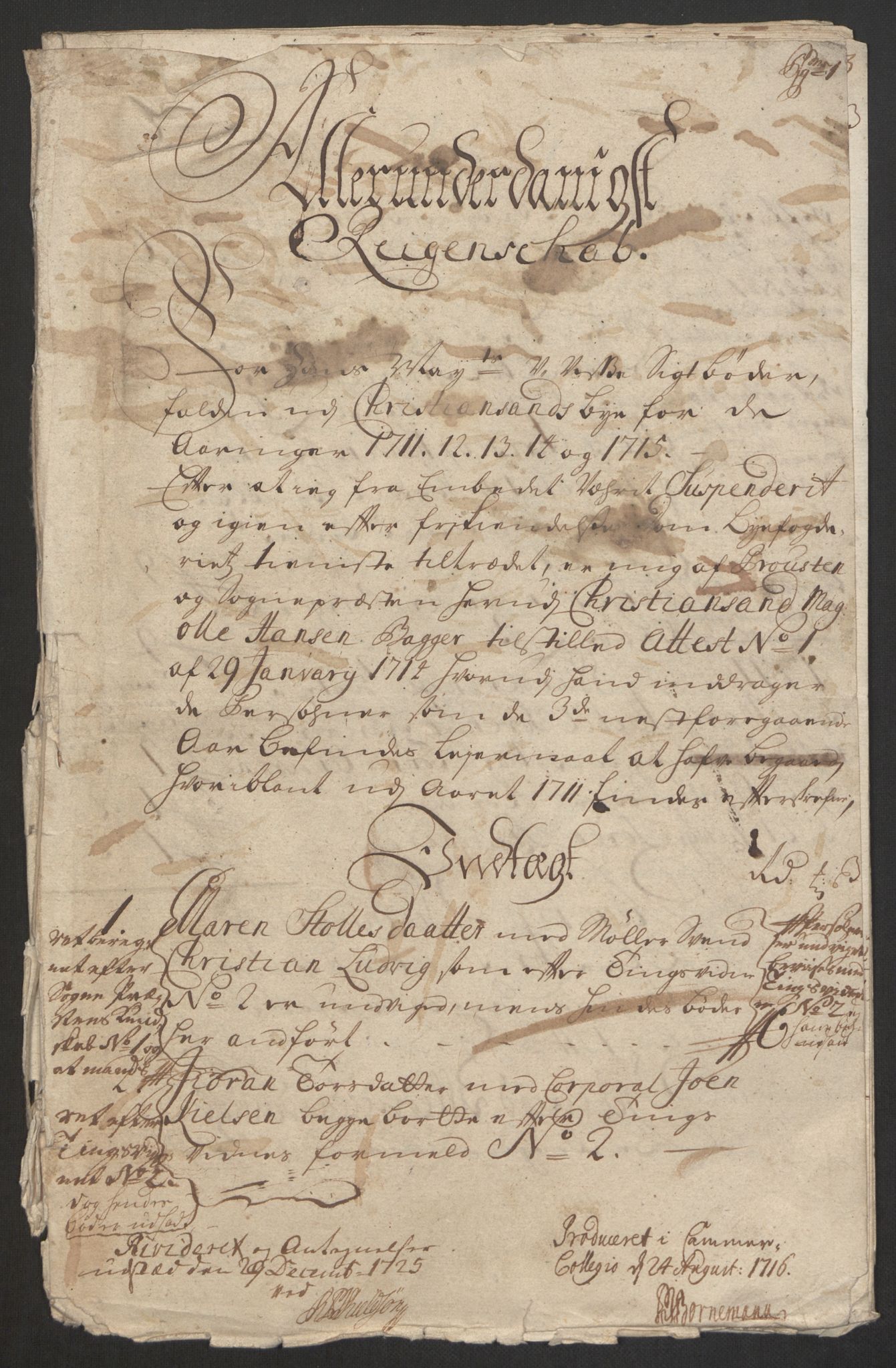 Rentekammeret inntil 1814, Reviderte regnskaper, Byregnskaper, AV/RA-EA-4066/R/Rm/L0285: [M18] Sikt og sakefall, 1681-1718, p. 412