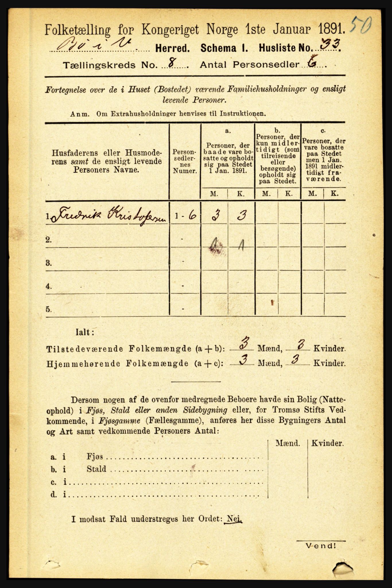 RA, 1891 census for 1867 Bø, 1891, p. 2979