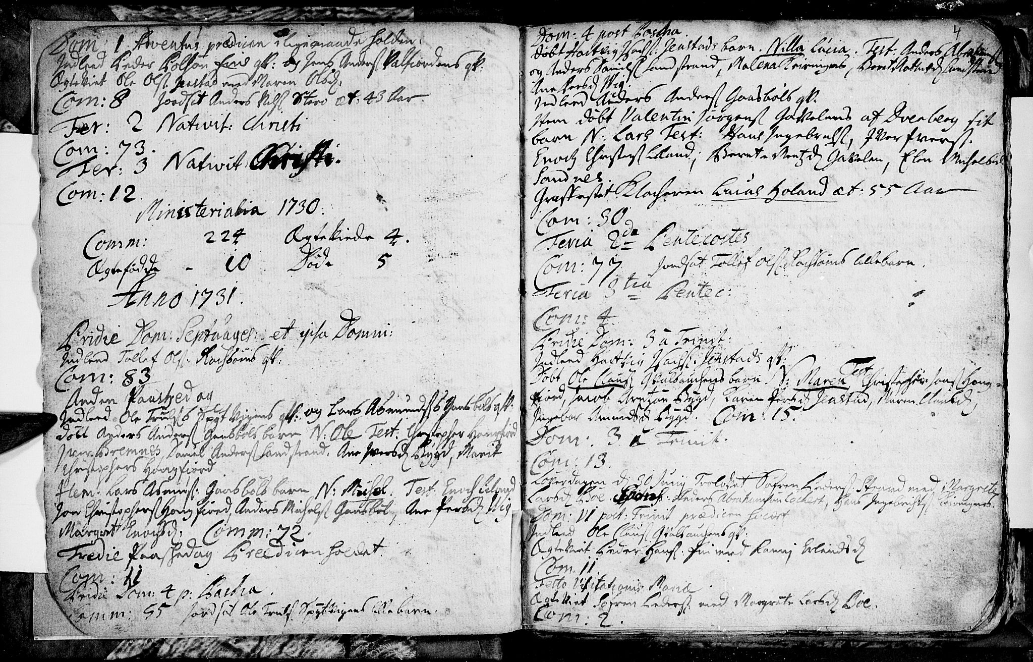 Ministerialprotokoller, klokkerbøker og fødselsregistre - Nordland, SAT/A-1459/895/L1366: Parish register (official) no. 895A01, 1730-1794, p. 4
