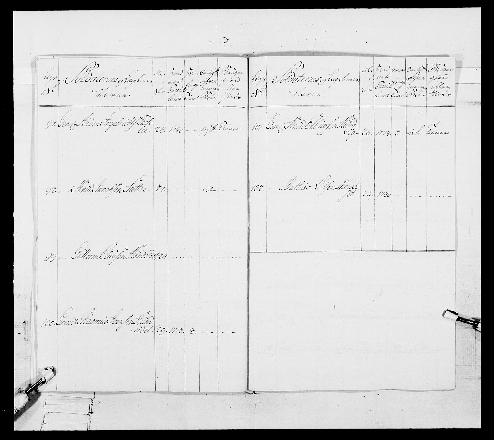 Generalitets- og kommissariatskollegiet, Det kongelige norske kommissariatskollegium, AV/RA-EA-5420/E/Eh/L0091: 1. Bergenhusiske nasjonale infanteriregiment, 1780-1783, p. 546