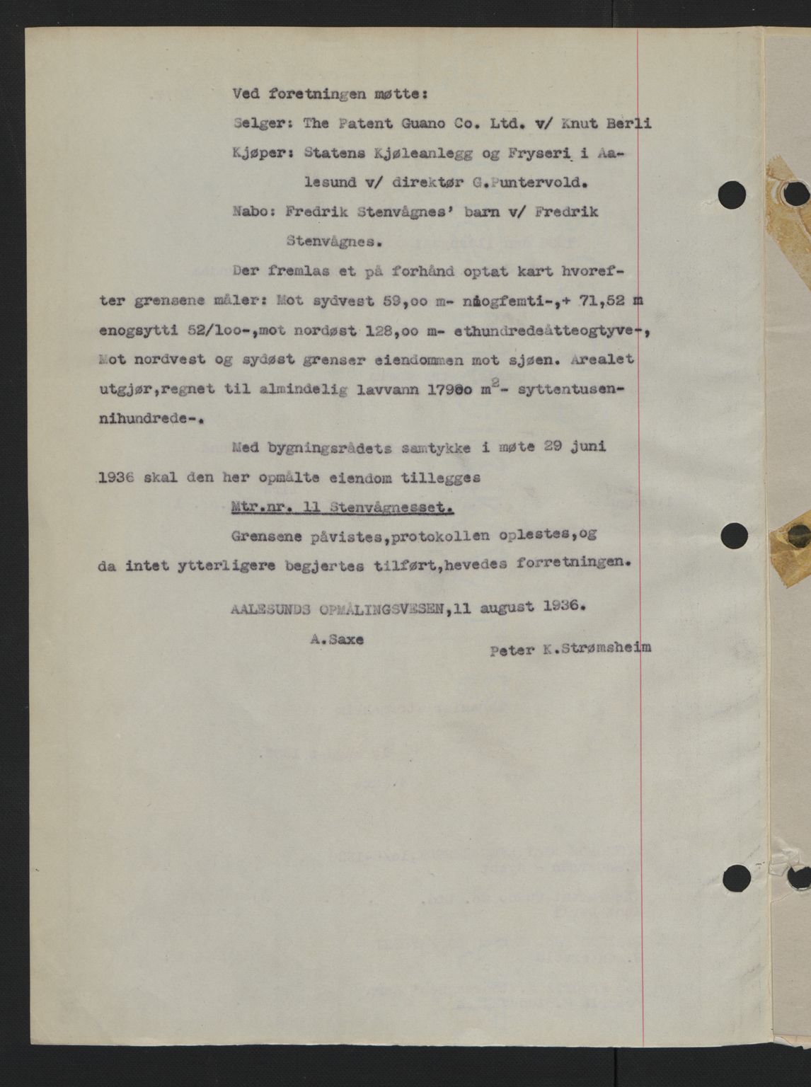 Ålesund byfogd, AV/SAT-A-4384: Mortgage book no. 34 I, 1936-1938, Diary no: : 479/1936