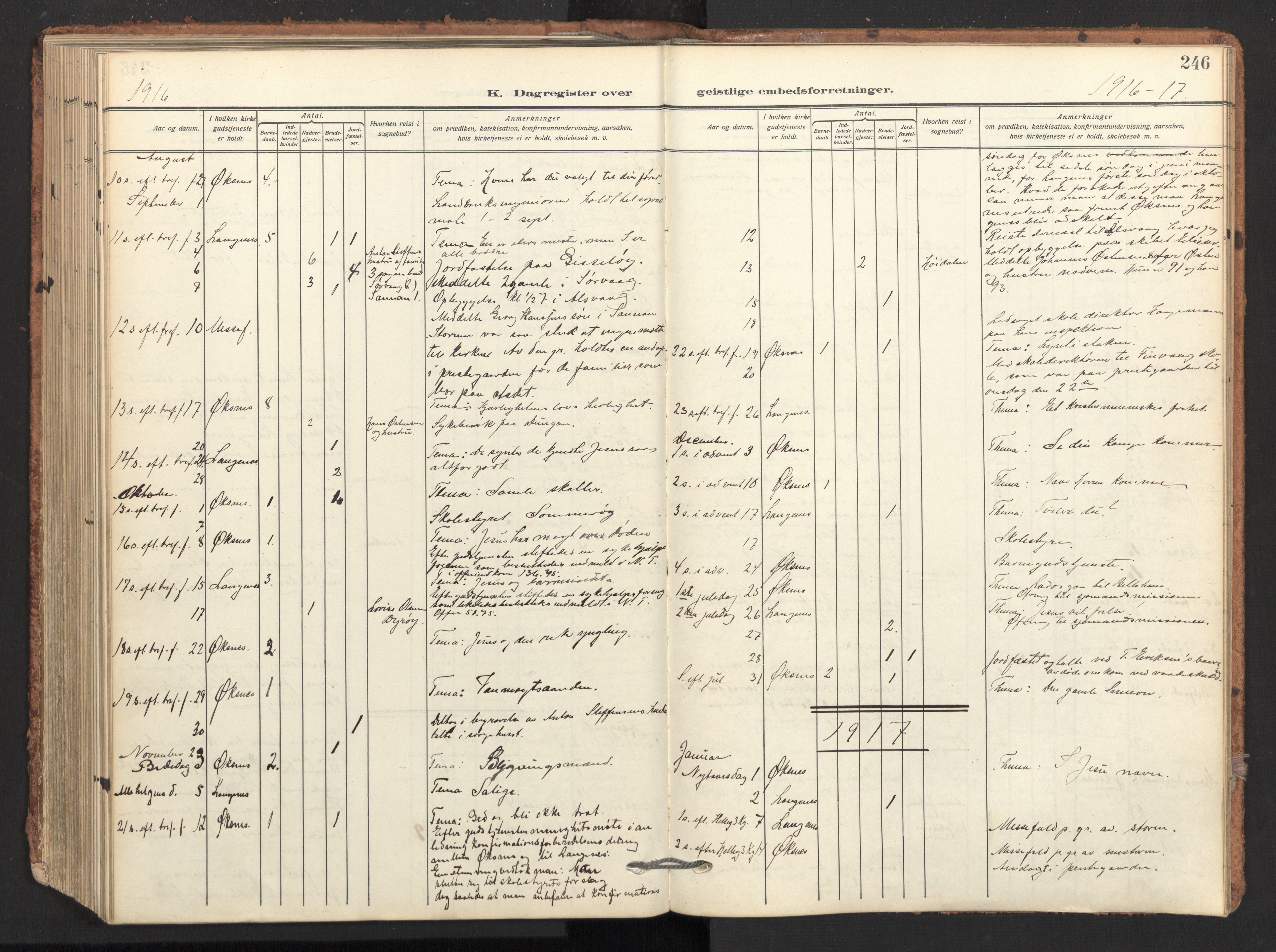 Ministerialprotokoller, klokkerbøker og fødselsregistre - Nordland, SAT/A-1459/893/L1343: Parish register (official) no. 893A15, 1914-1928, p. 246