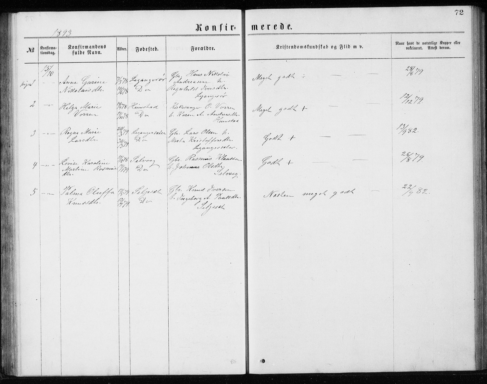 Ministerialprotokoller, klokkerbøker og fødselsregistre - Møre og Romsdal, AV/SAT-A-1454/508/L0097: Parish register (copy) no. 508C01, 1873-1897, p. 72