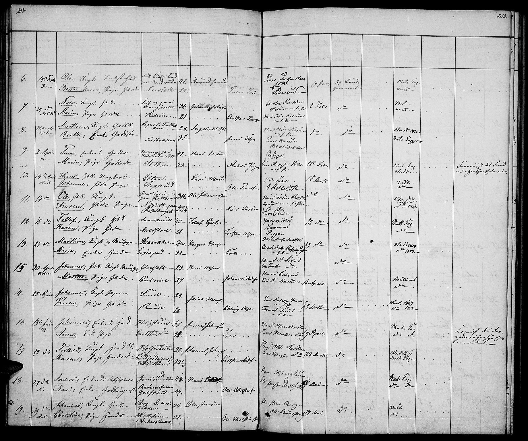 Vestre Toten prestekontor, AV/SAH-PREST-108/H/Ha/Hab/L0002: Parish register (copy) no. 2, 1836-1848, p. 212-213