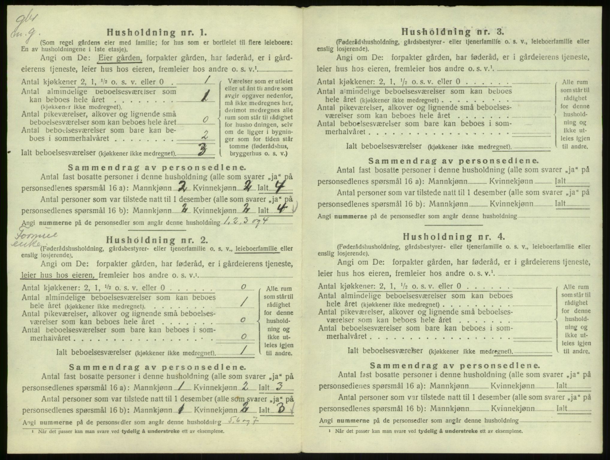 SAB, 1920 census for Masfjorden, 1920, p. 288