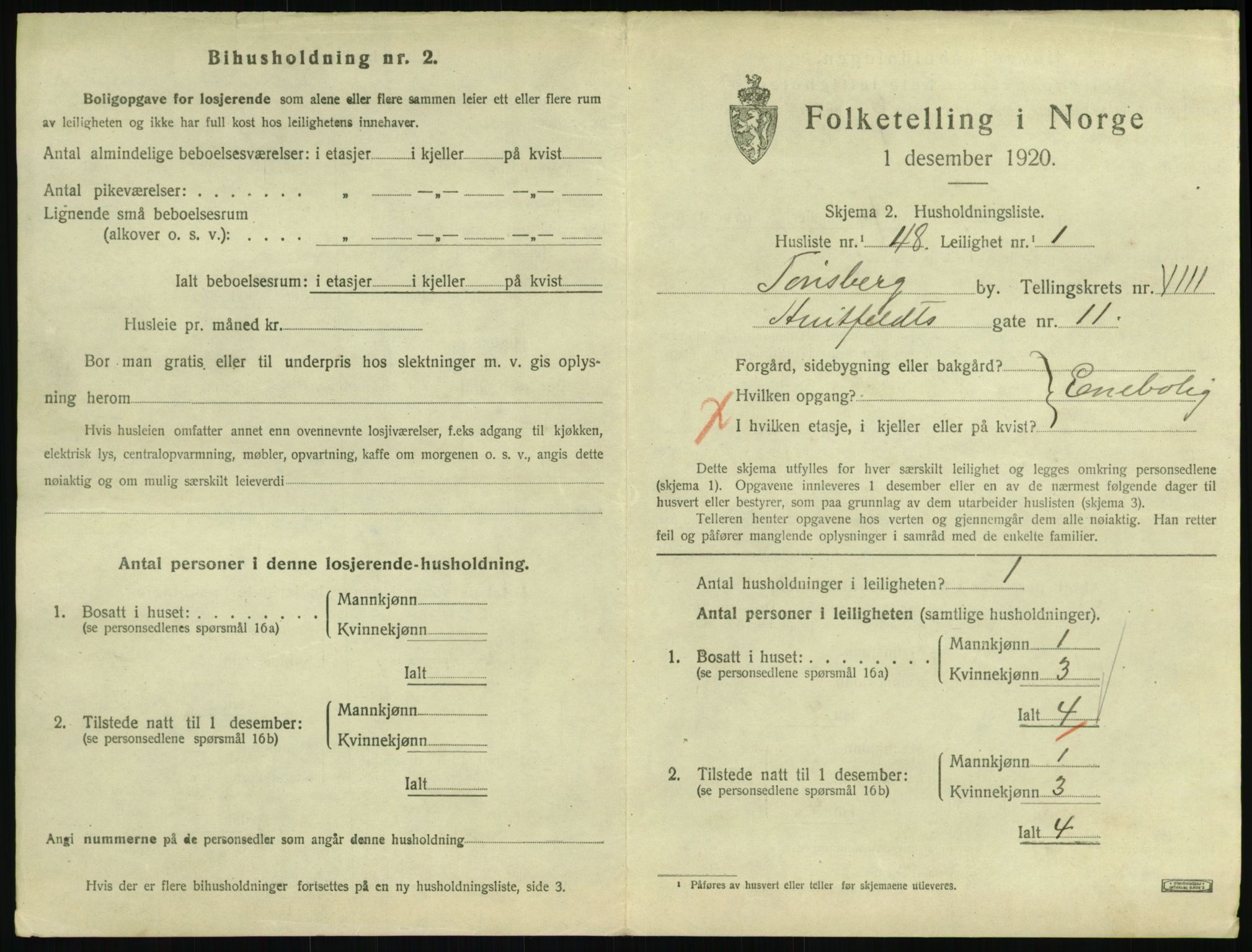 SAKO, 1920 census for Tønsberg, 1920, p. 4509