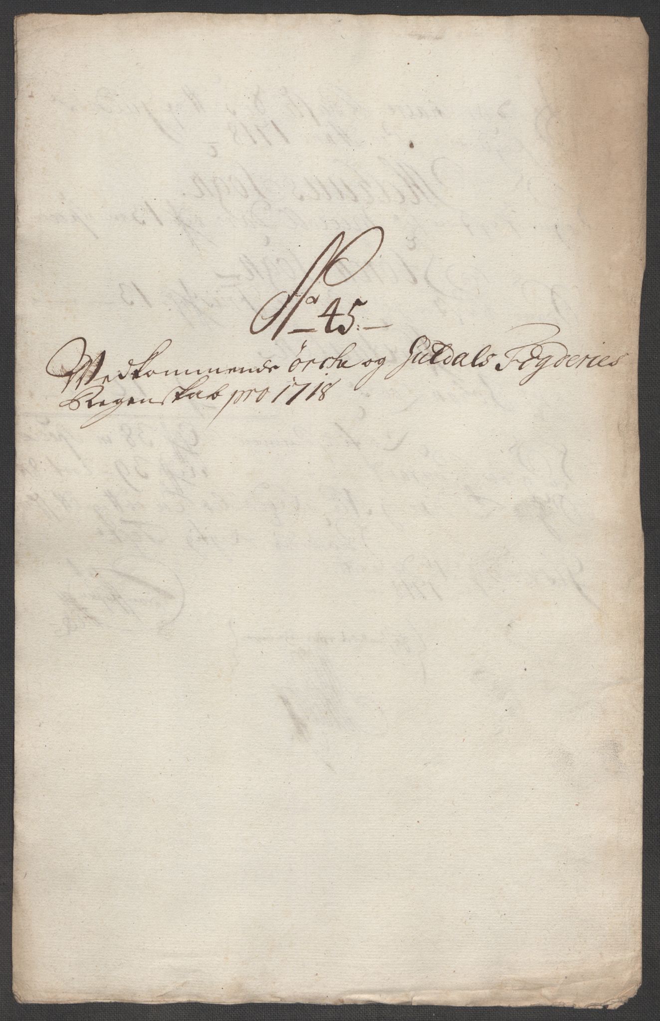 Rentekammeret inntil 1814, Reviderte regnskaper, Fogderegnskap, RA/EA-4092/R60/L3972: Fogderegnskap Orkdal og Gauldal, 1718, p. 23