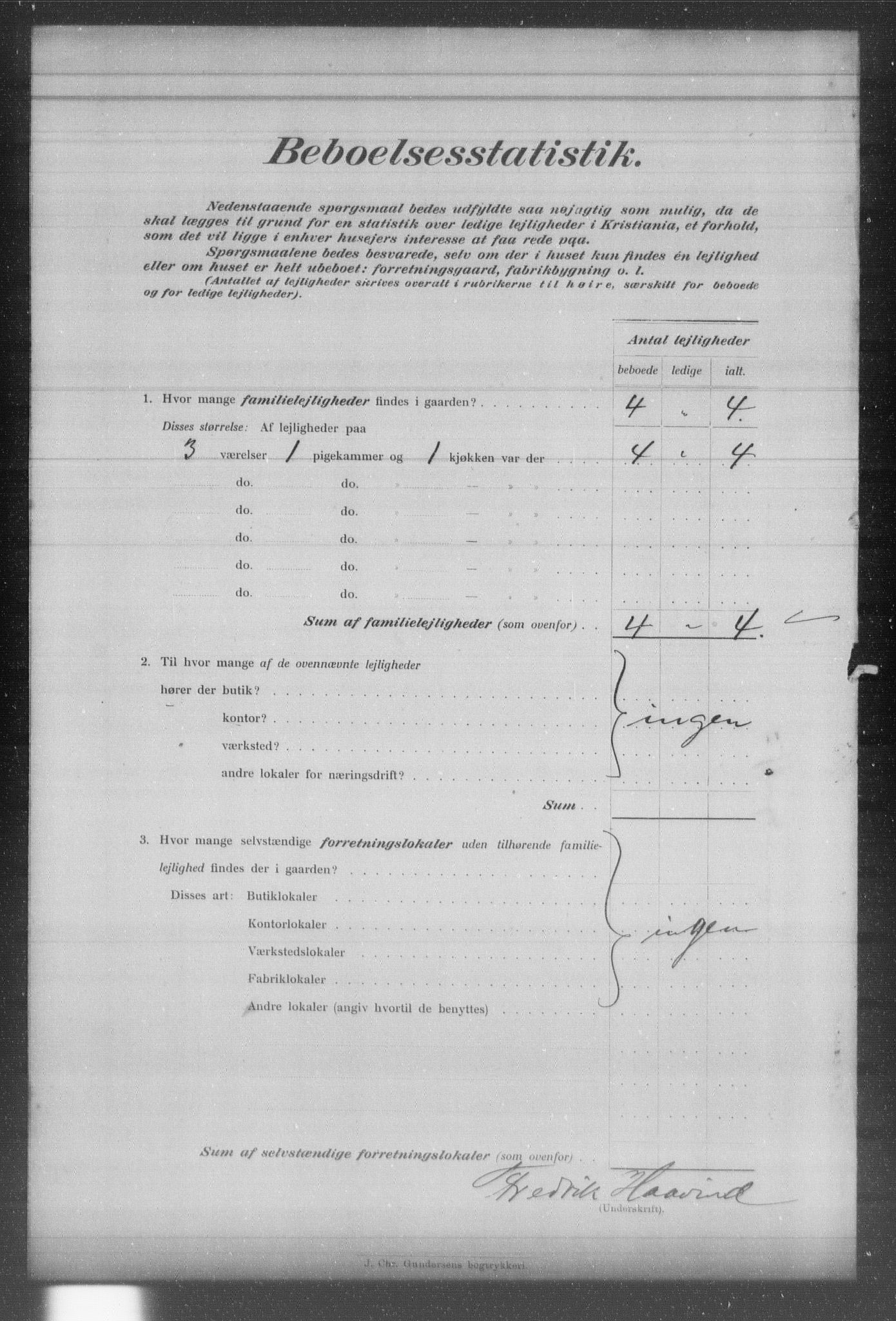 OBA, Municipal Census 1903 for Kristiania, 1903, p. 4196