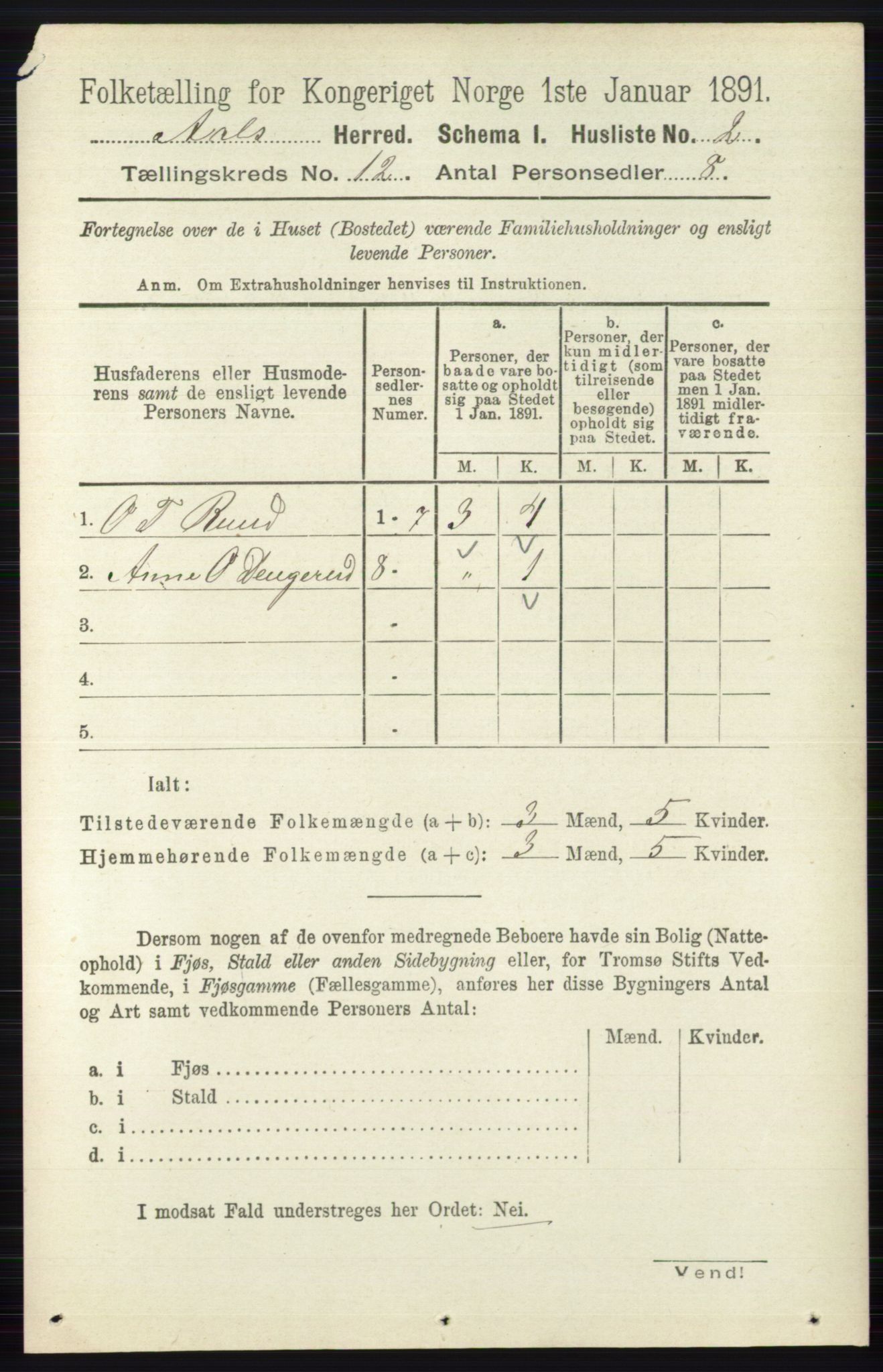 RA, 1891 census for 0619 Ål, 1891, p. 2971