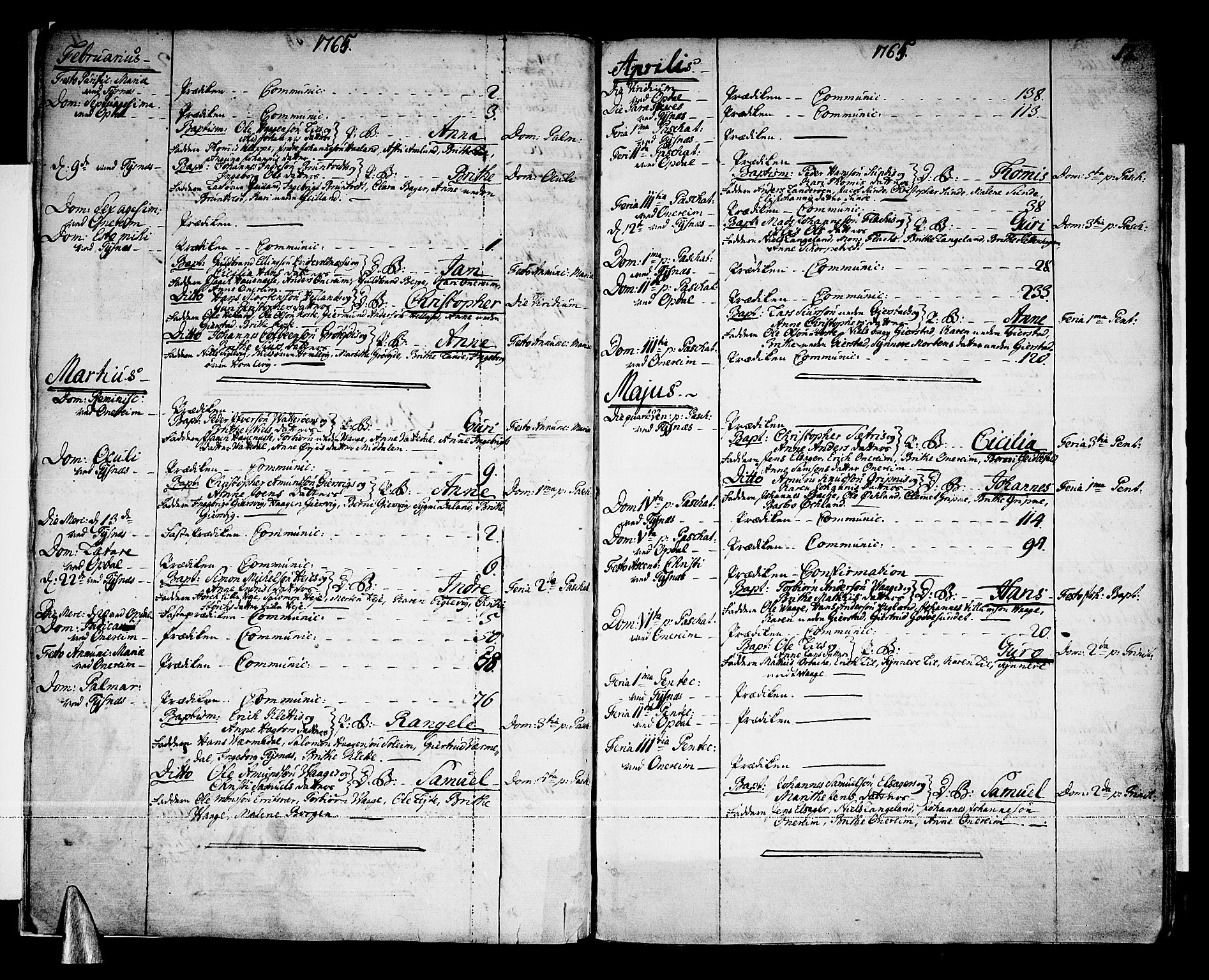 Tysnes sokneprestembete, SAB/A-78601/H/Haa: Parish register (official) no. A 5, 1762-1793, p. 12