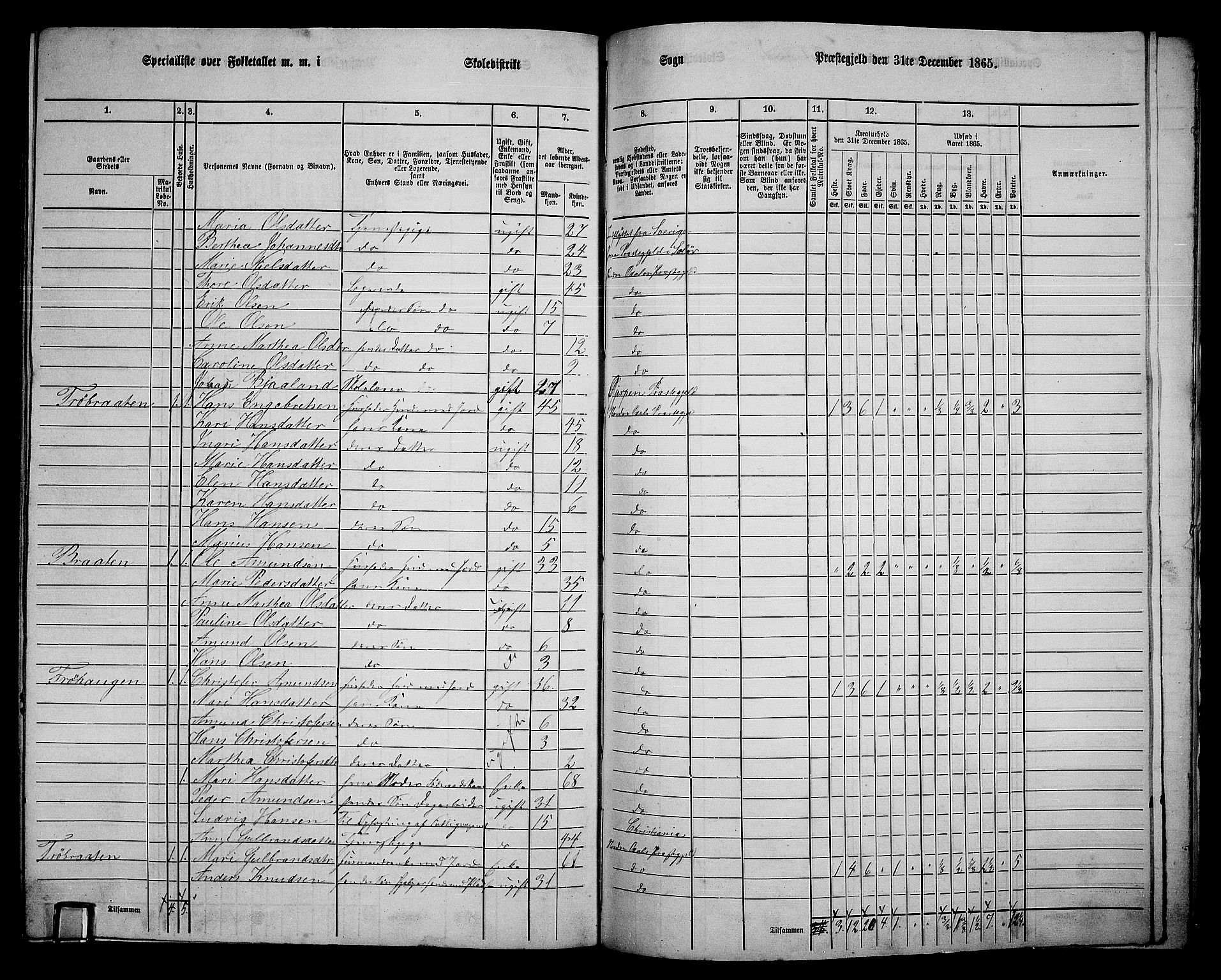 RA, 1865 census for Nord-Odal, 1865, p. 155