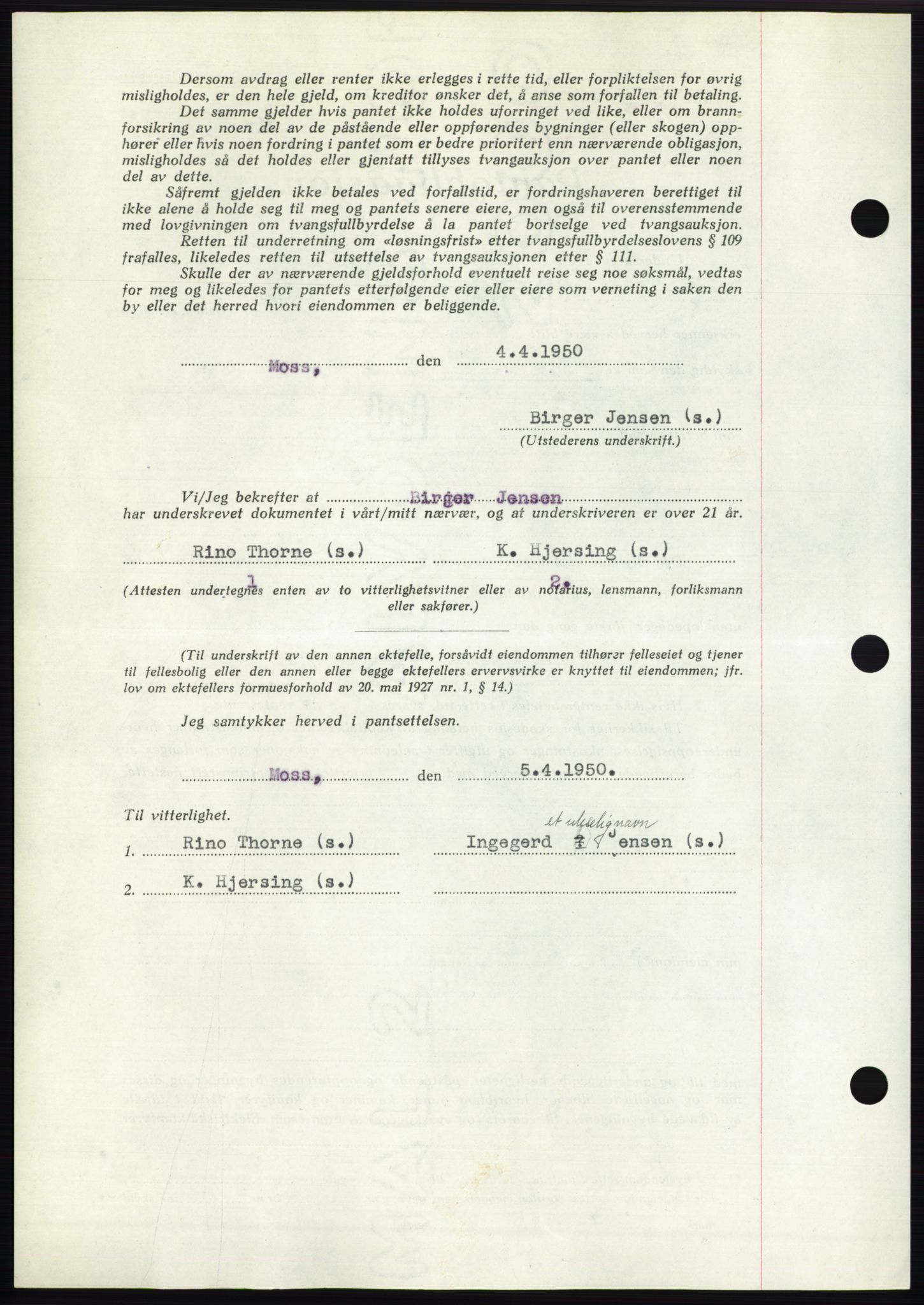 Moss sorenskriveri, AV/SAO-A-10168: Mortgage book no. B24, 1950-1950, Diary no: : 1057/1950