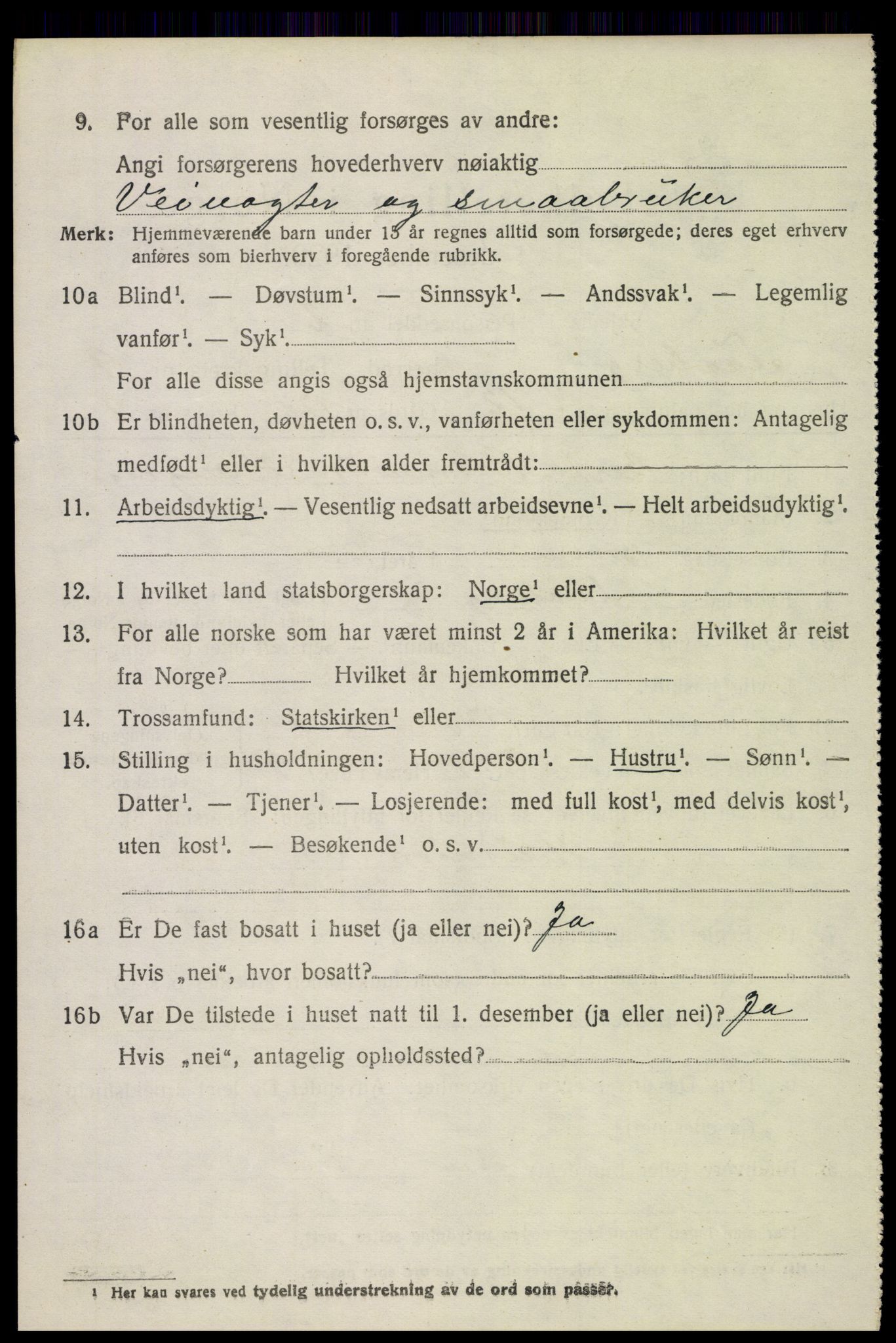 SAH, 1920 census for Fåberg, 1920, p. 10149