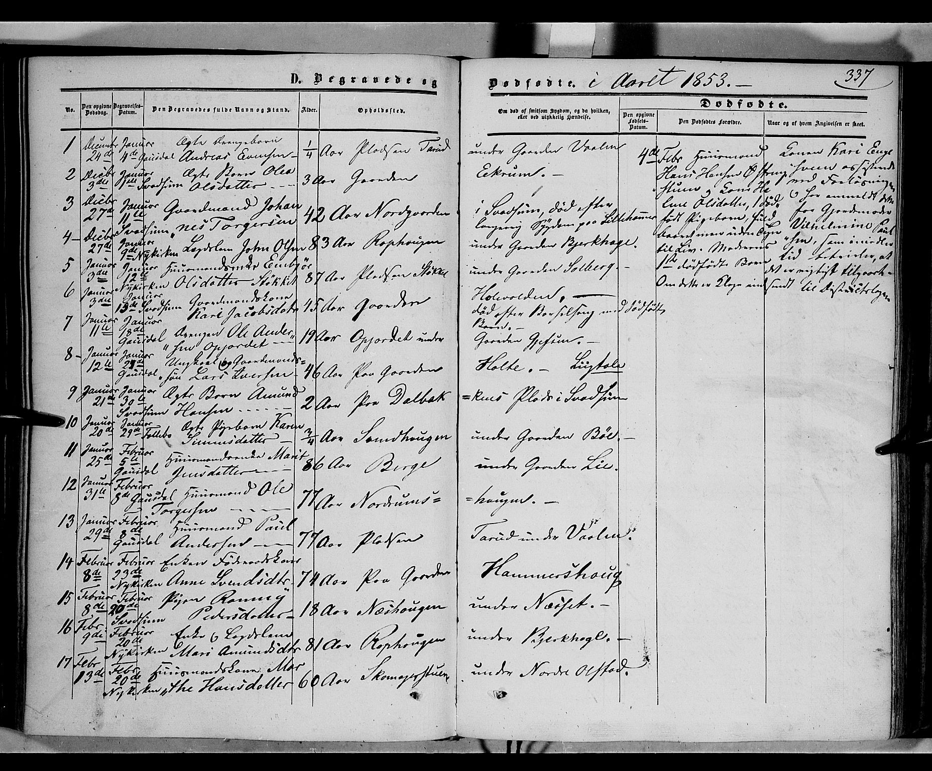 Gausdal prestekontor, SAH/PREST-090/H/Ha/Haa/L0008: Parish register (official) no. 8, 1850-1861, p. 337