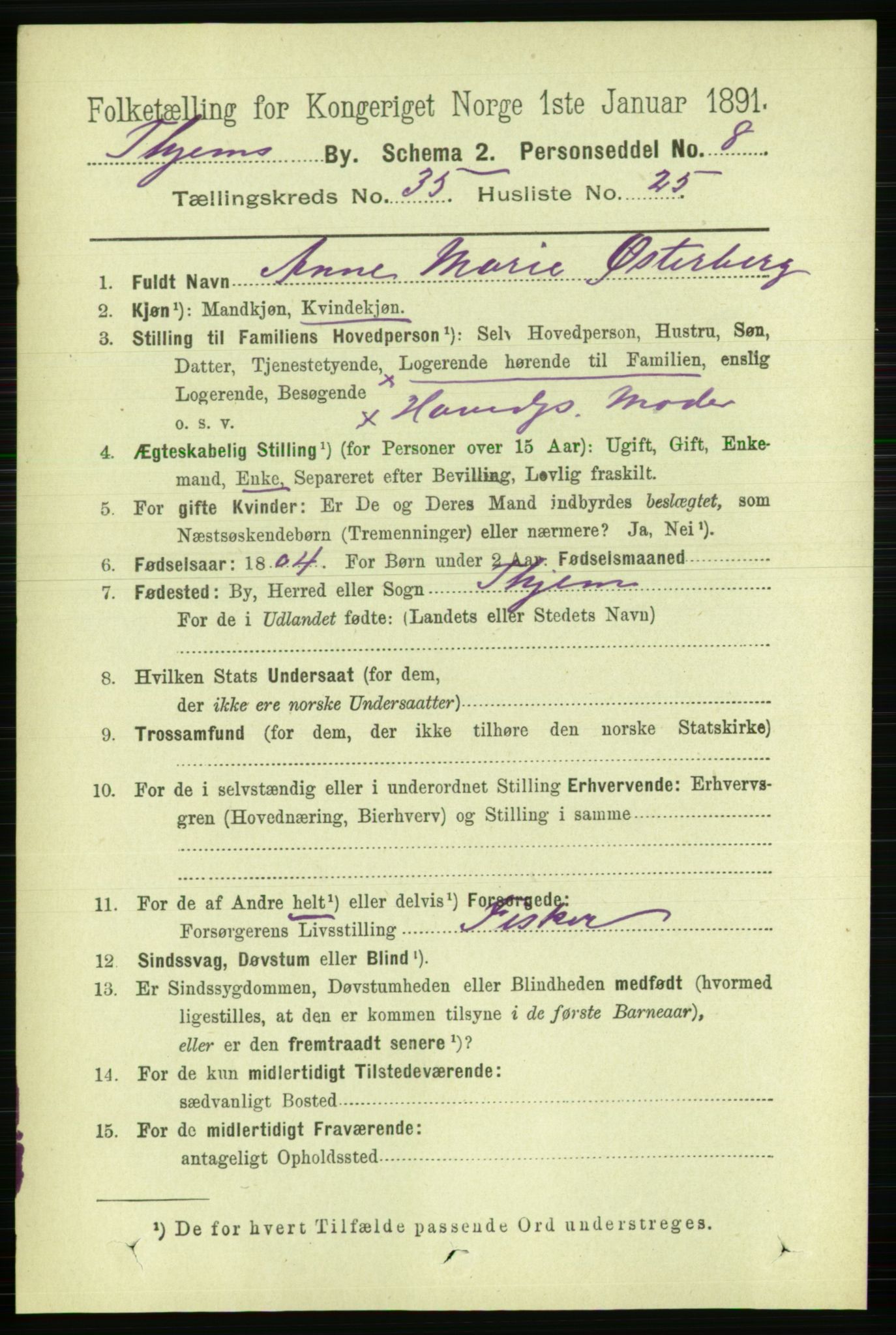 RA, 1891 census for 1601 Trondheim, 1891, p. 26663