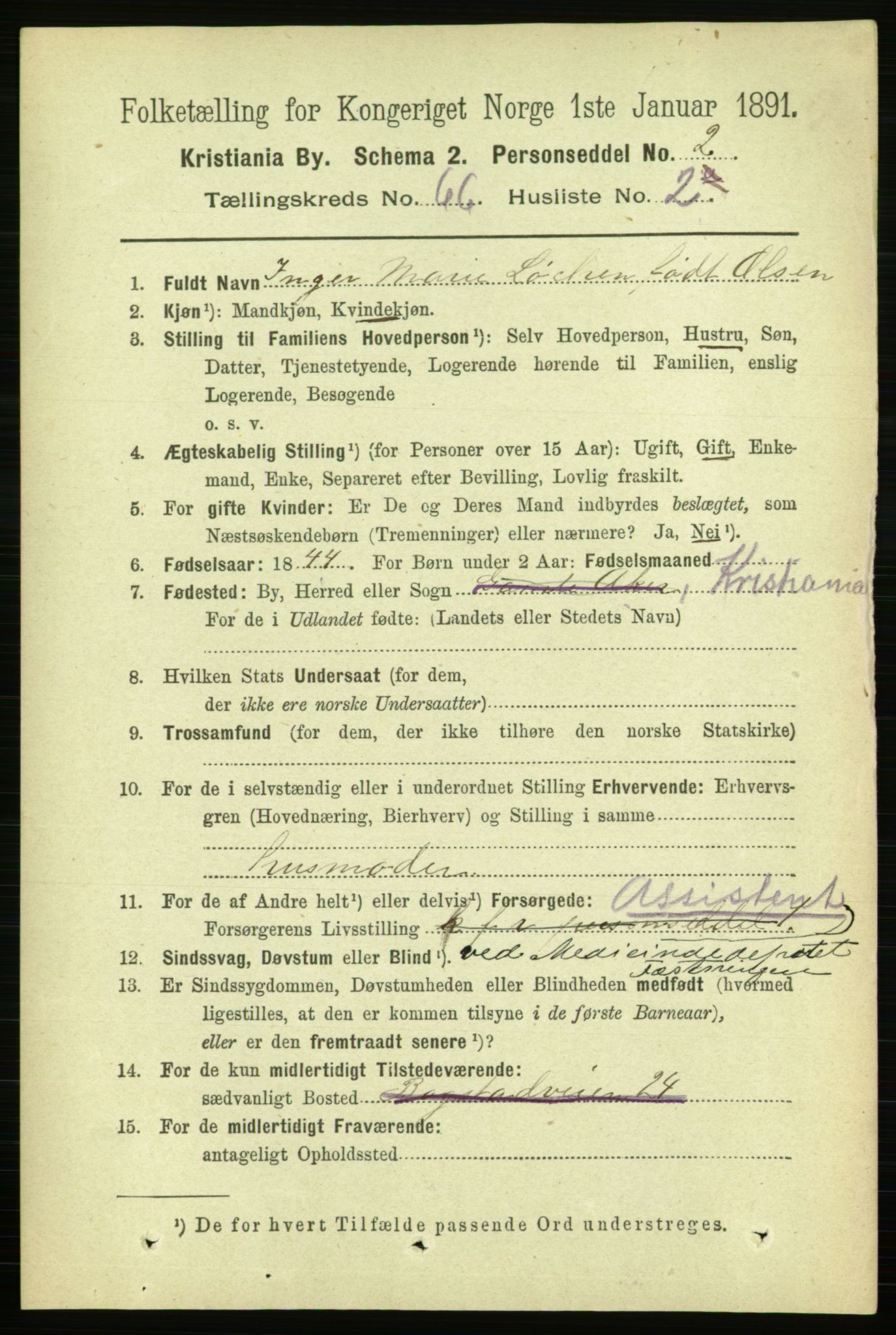 RA, 1891 census for 0301 Kristiania, 1891, p. 35632