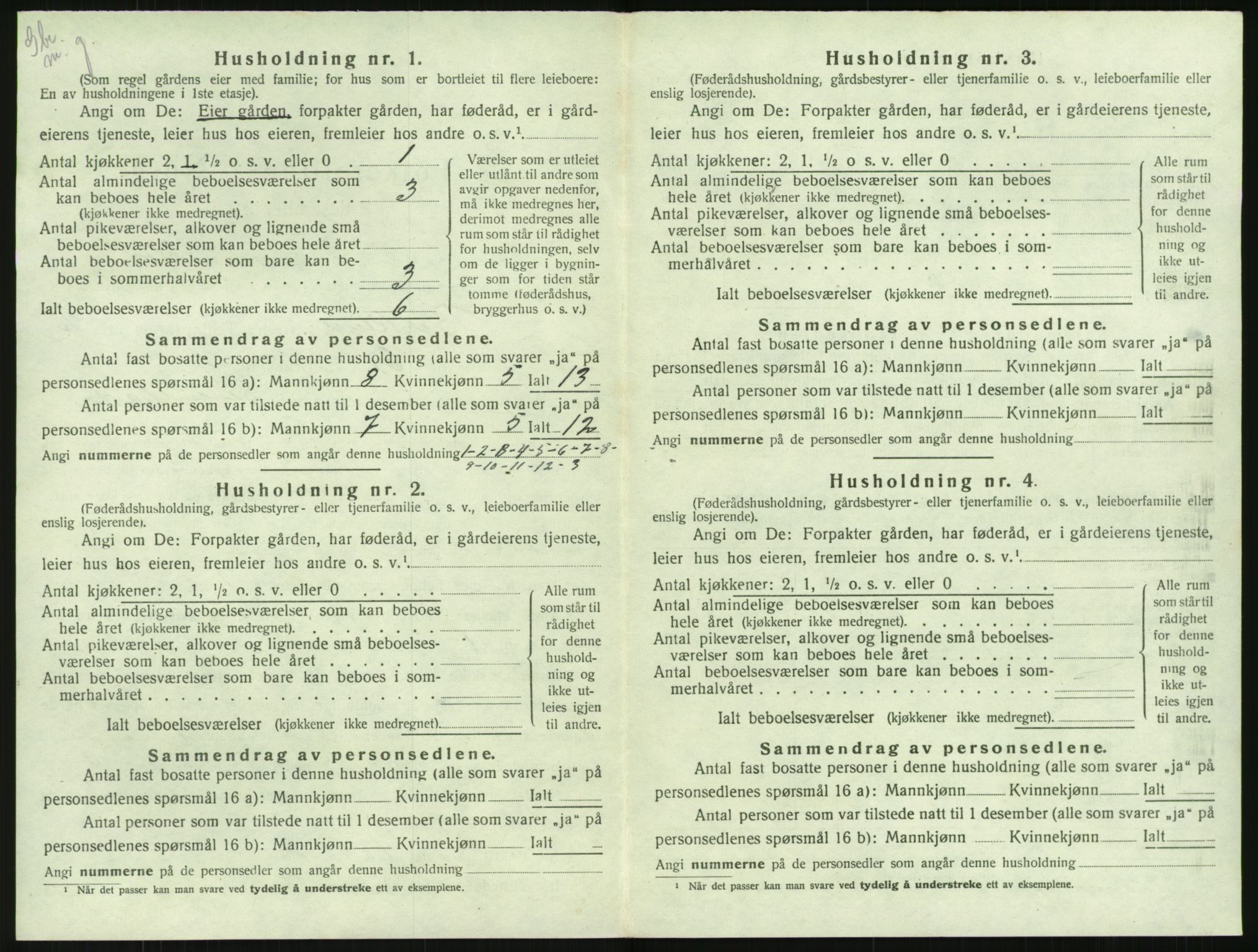 SAK, 1920 census for Birkenes, 1920, p. 142