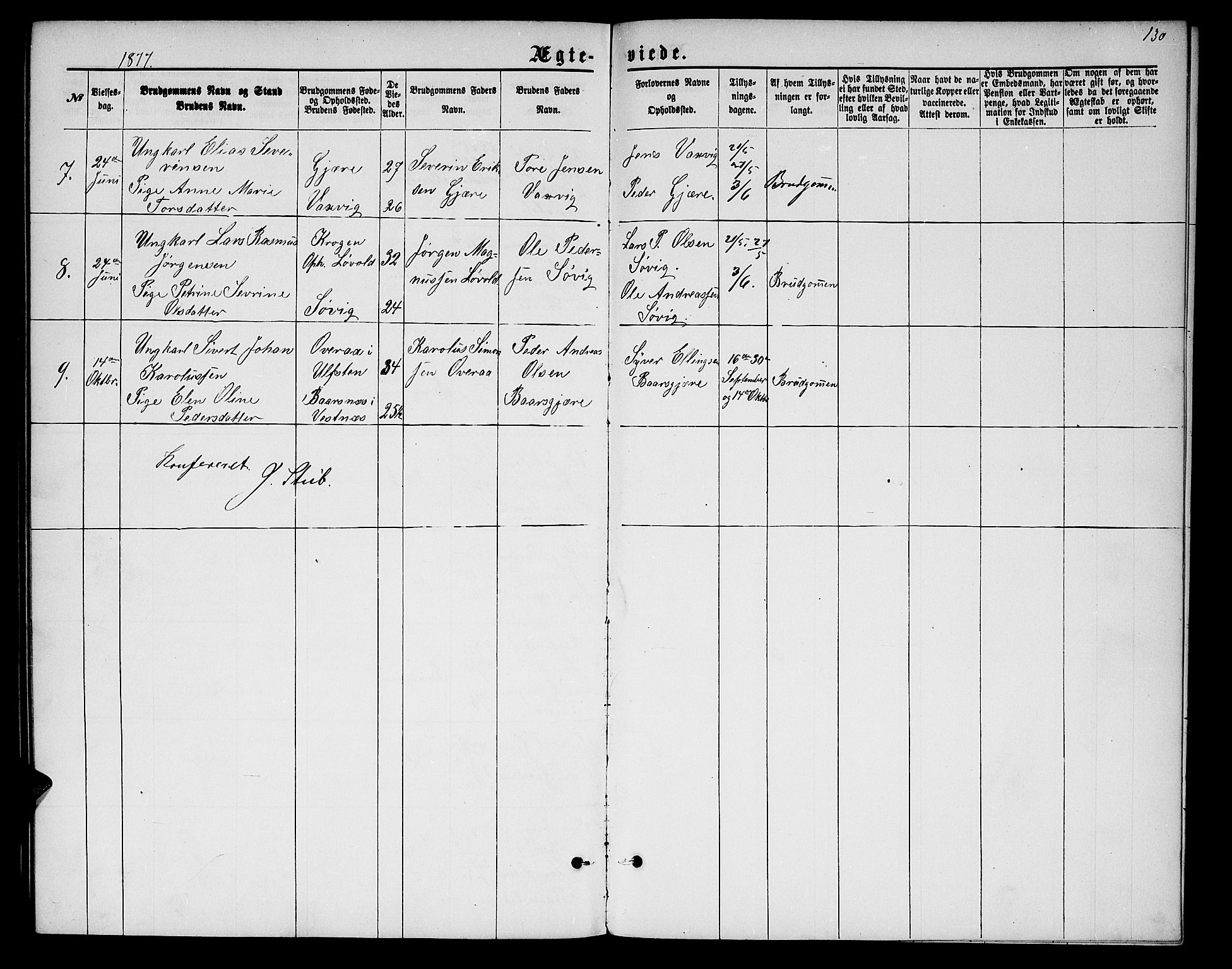 Ministerialprotokoller, klokkerbøker og fødselsregistre - Møre og Romsdal, AV/SAT-A-1454/522/L0325: Parish register (copy) no. 522C04, 1872-1877, p. 130