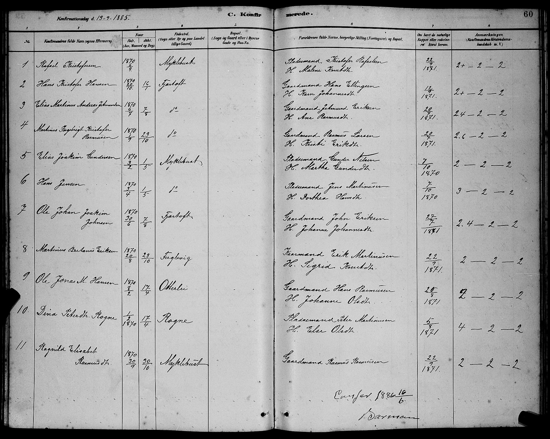 Ministerialprotokoller, klokkerbøker og fødselsregistre - Møre og Romsdal, SAT/A-1454/538/L0523: Parish register (copy) no. 538C01, 1881-1900, p. 60