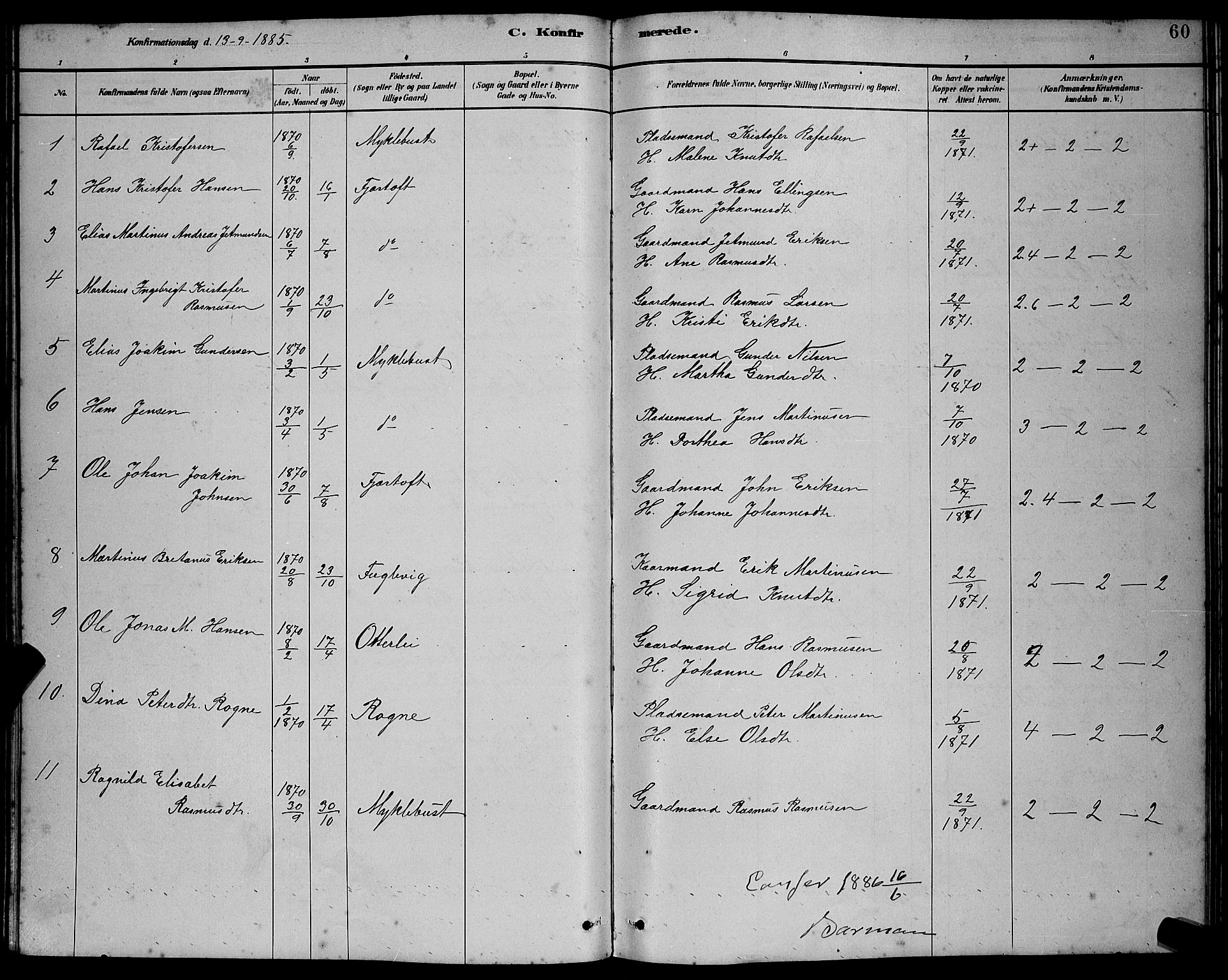 Ministerialprotokoller, klokkerbøker og fødselsregistre - Møre og Romsdal, AV/SAT-A-1454/538/L0523: Parish register (copy) no. 538C01, 1881-1900, p. 60